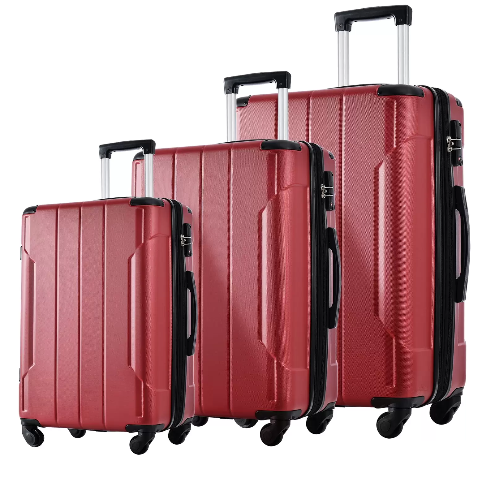 Clearance! Hardshell Luggage Sets 3 Pcs Spinner Suitcase with TSA Lock Lightweight 20''24''28''