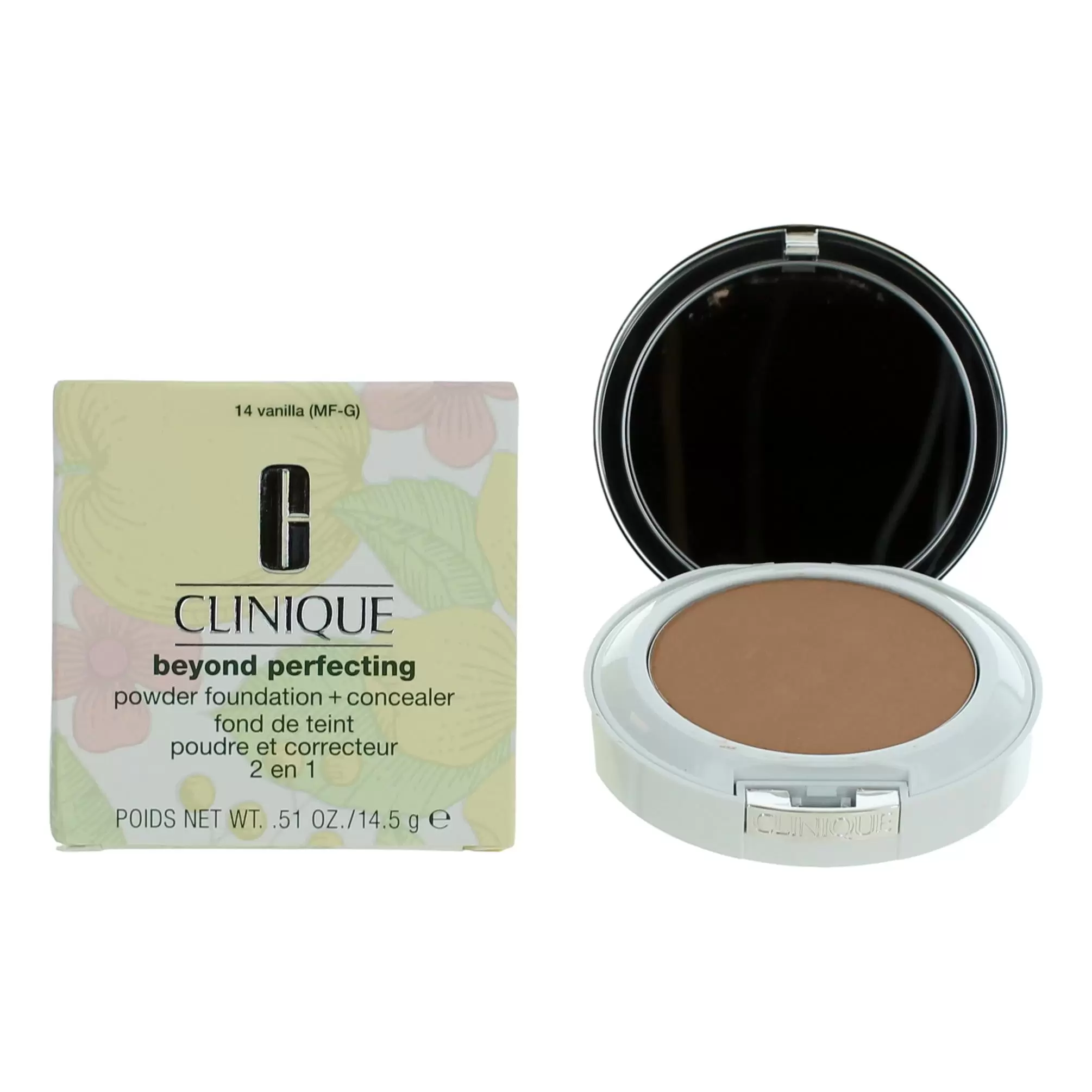 Clinique Beyond Perfecting. .51oz Powder Foundation + Concealer - 14 Vanilla