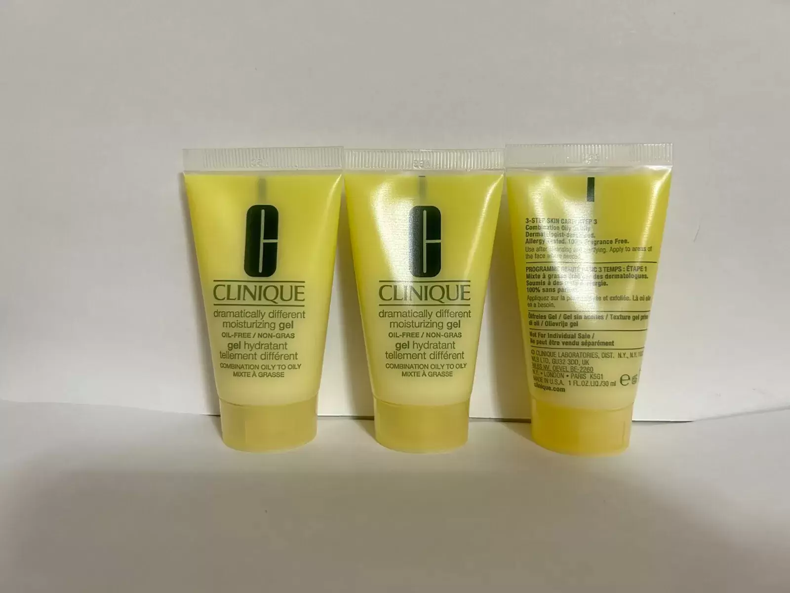 Pack of 3 Clinique Dramatically Different Moisturizing Gel 1 oz/30 mL Travel Size