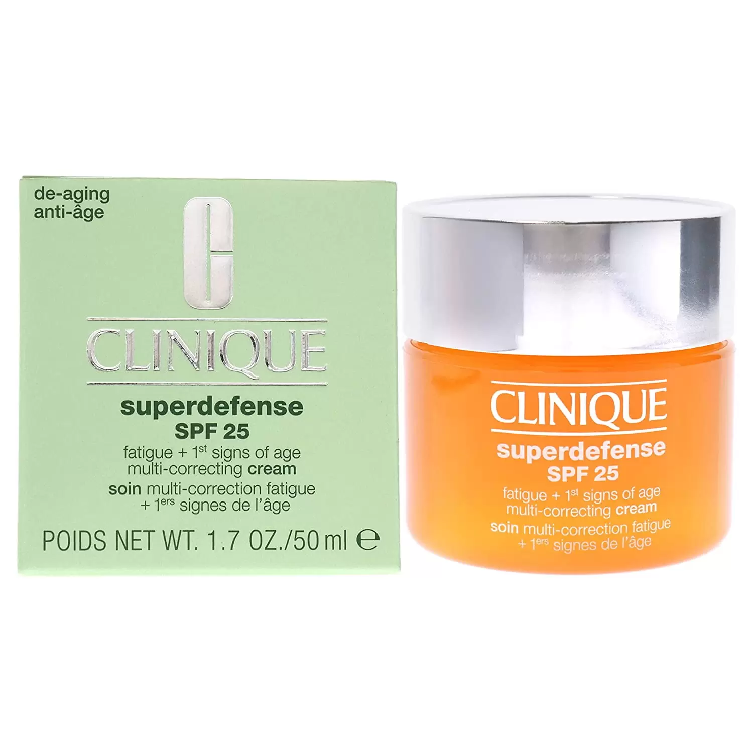 Clinique Superdefense Multi-Correcting Cream SPF 25 - Type I-II Dry Skin. 1.7 Fl Oz Pack of 1