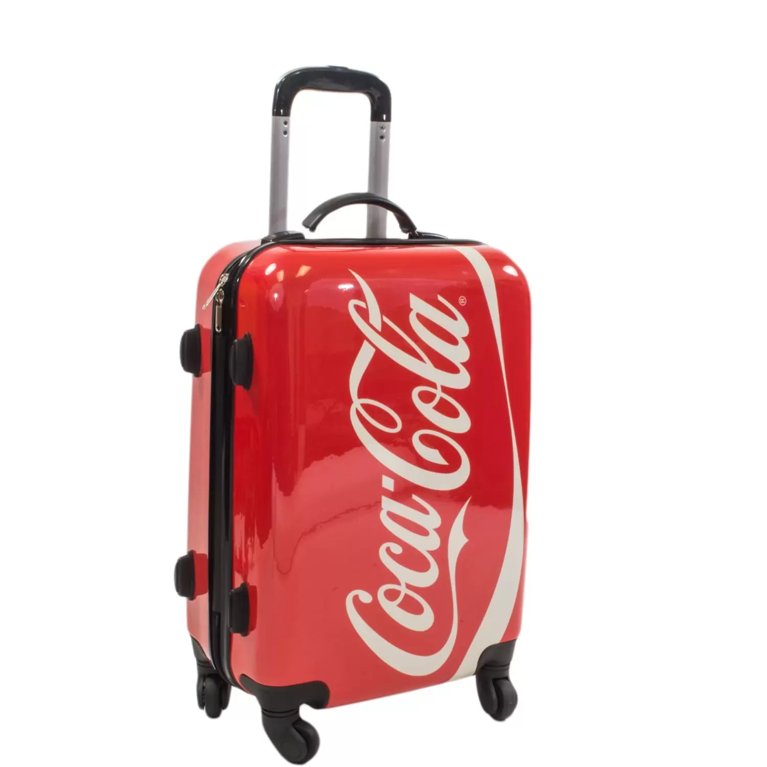 Coca Cola 21 Inch Spinner Rolling Luggage Suitcase. Upright Poly-Carbonate Plastic Hard Cases