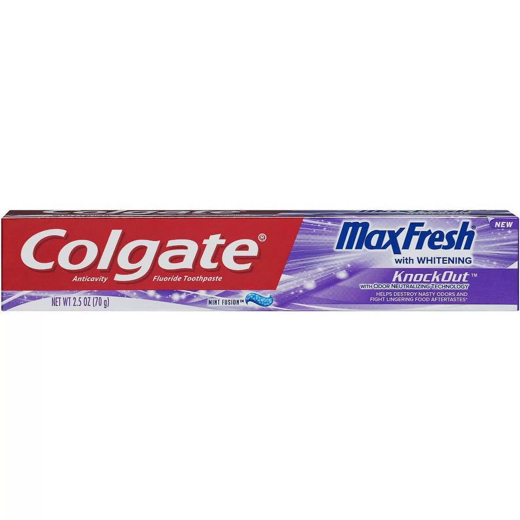 Colgate MaxFresh with Whitening KnockOut Mint Fusion Toothpaste. 2.5 oz 3pieces