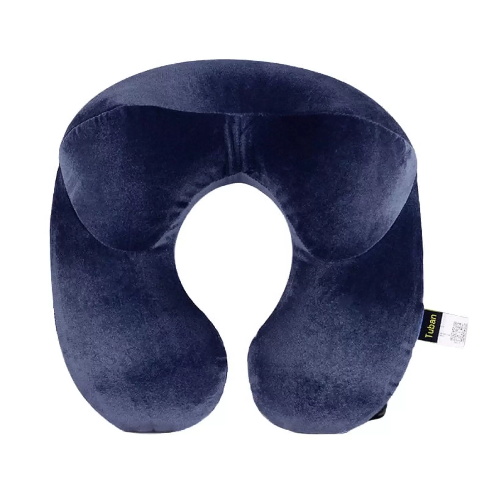 Comfort Inflatable Neck Up Pillow - Sky Travel Headrest Cushion for Airplane. Car - Compact Cervical and Chin Support Roll - Soft Washable Cover. Self Inflating Pump - Sleeping. Camping. Blue