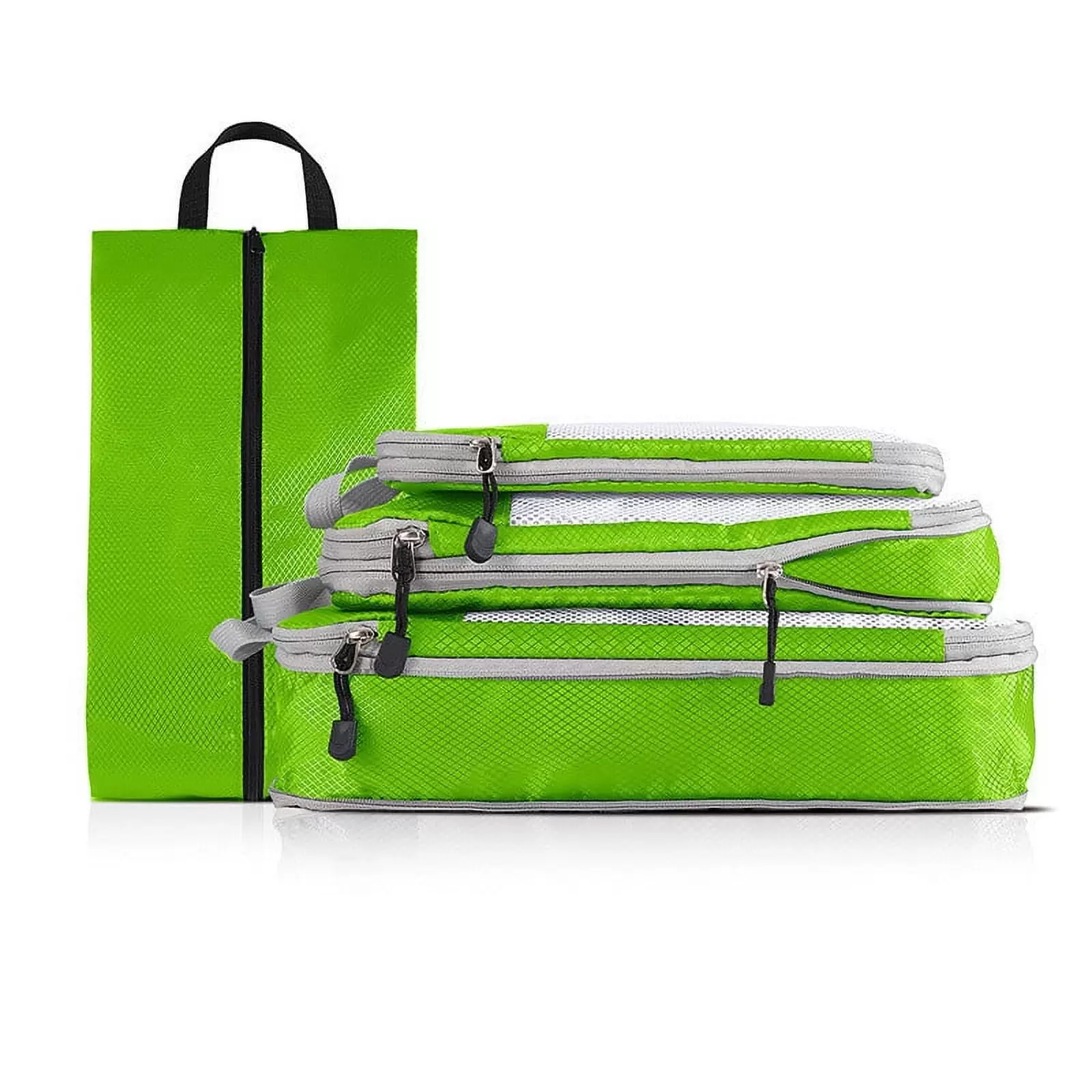 Compression Packing Cubes For Suitcases Travel Essential 4 PCS Expandable Travel Bags Organizer For Luggage Green