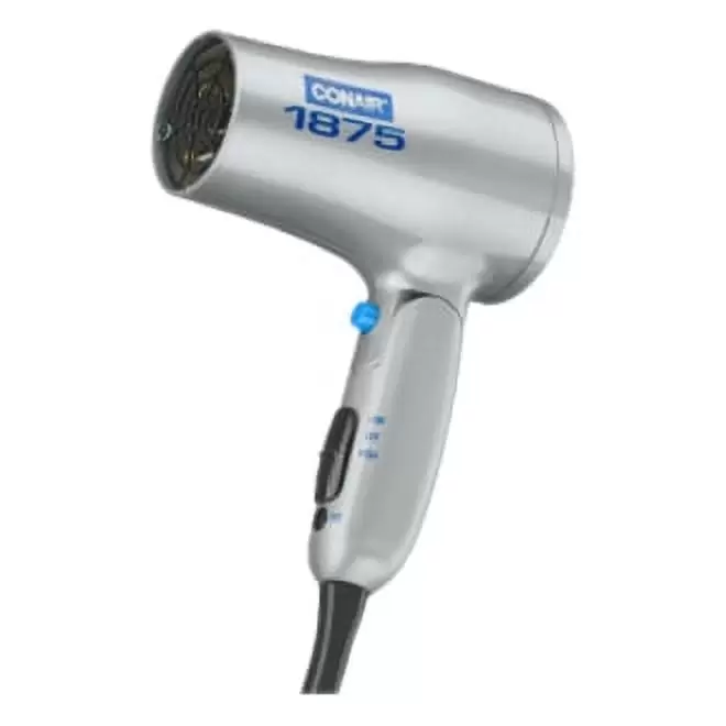 Conair Vagabond Styler Compact Dual Voltage Travel Size Ionic Hair Dryer. 1875 Watts. Gray