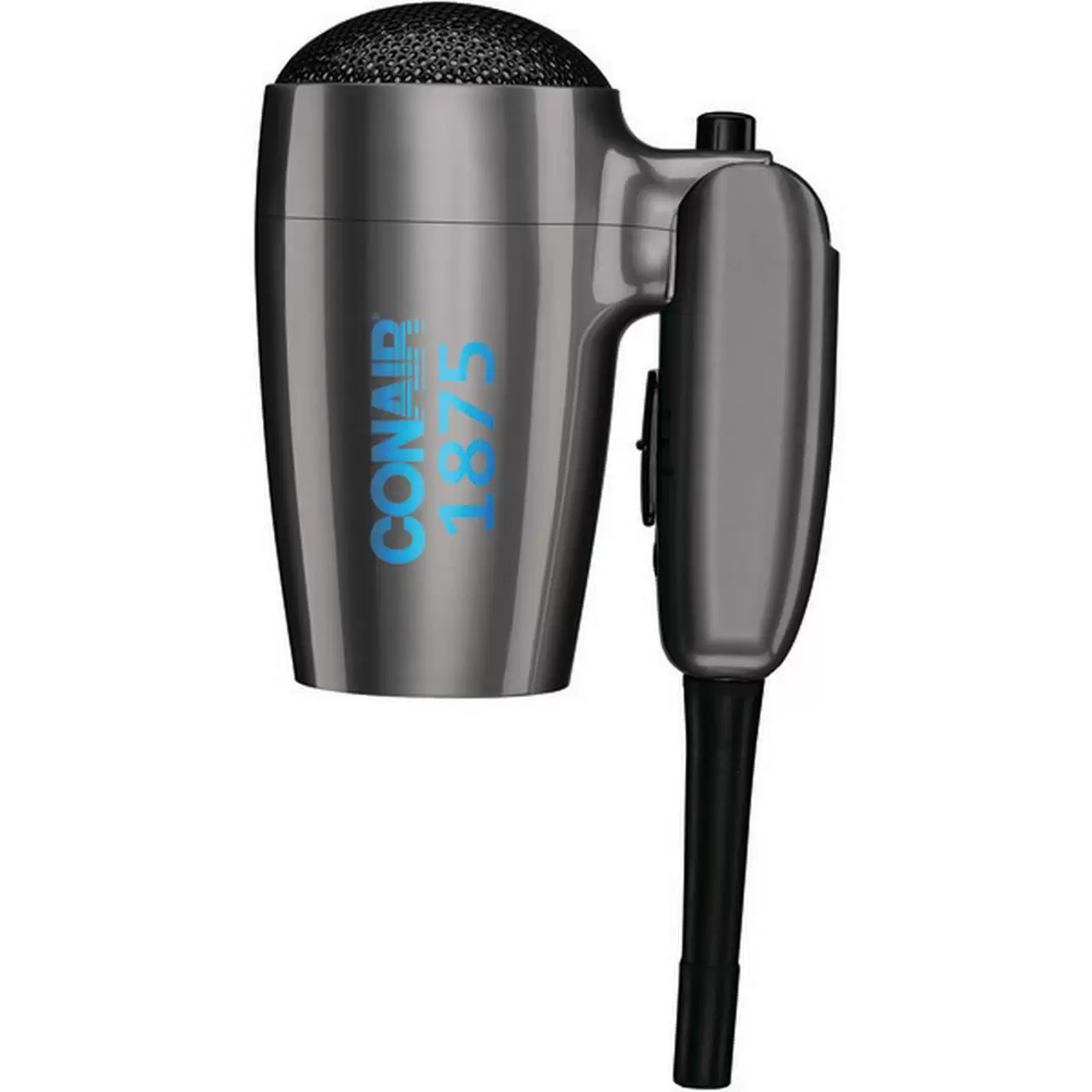 Conair Vagabond Travel Size Compact Folding Handle Professional Tourmaline Ceramic Ionic Technology Hair Dryer. 1875 Watts. Gray