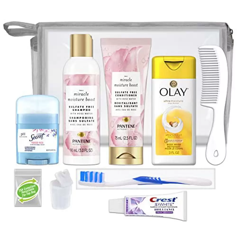 Convenience Kits International Womena??s Deluxe Kit 10 PC Kit Featuring: Sulfate Free Hair. Face & Body. Oral Care. Travel-Size Travel Essentials