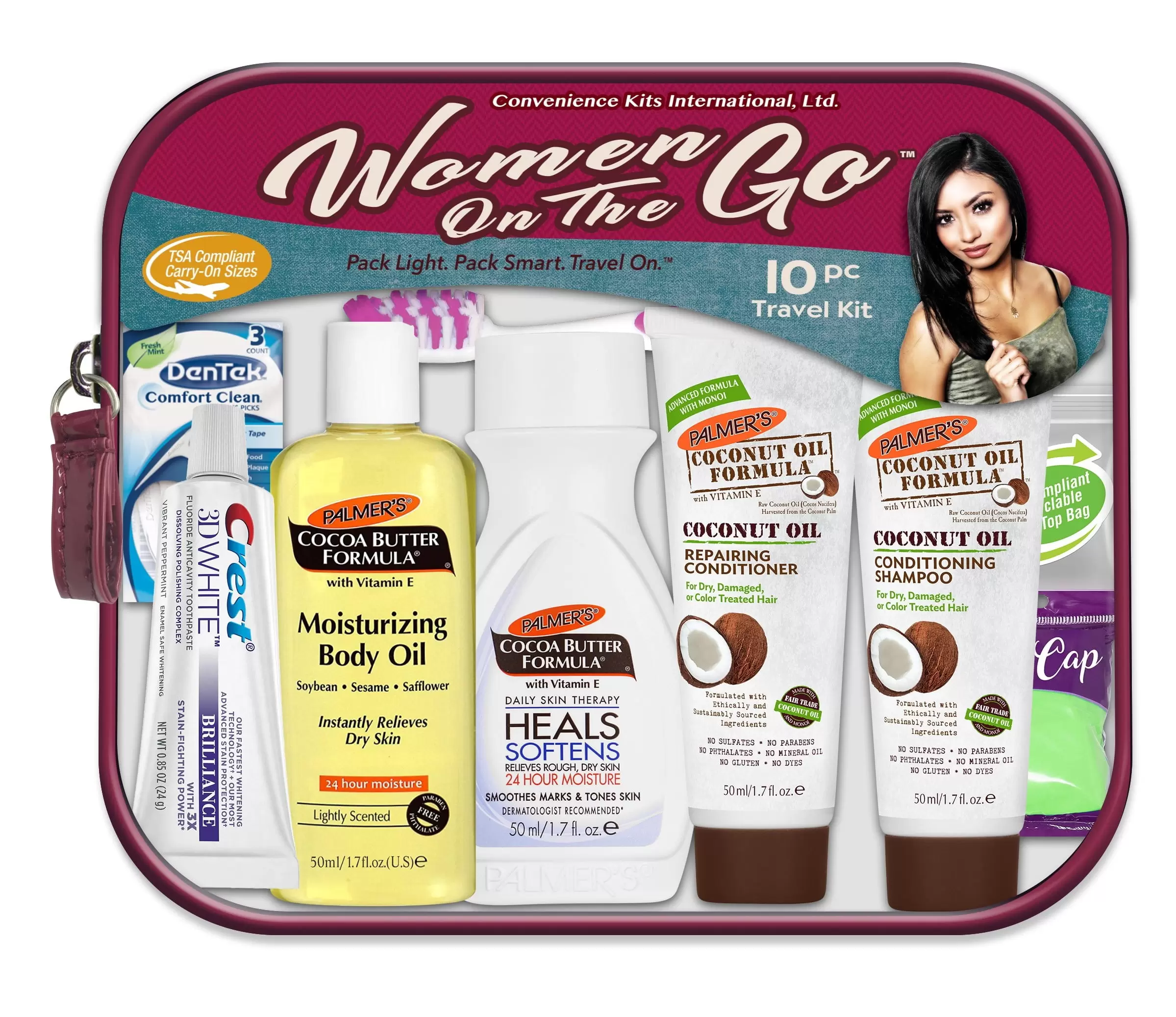 Convenience Kits International. Womens Multicultural 10 PC Kit Featuring: Palmers Hair and Body Care Trial-Size Products