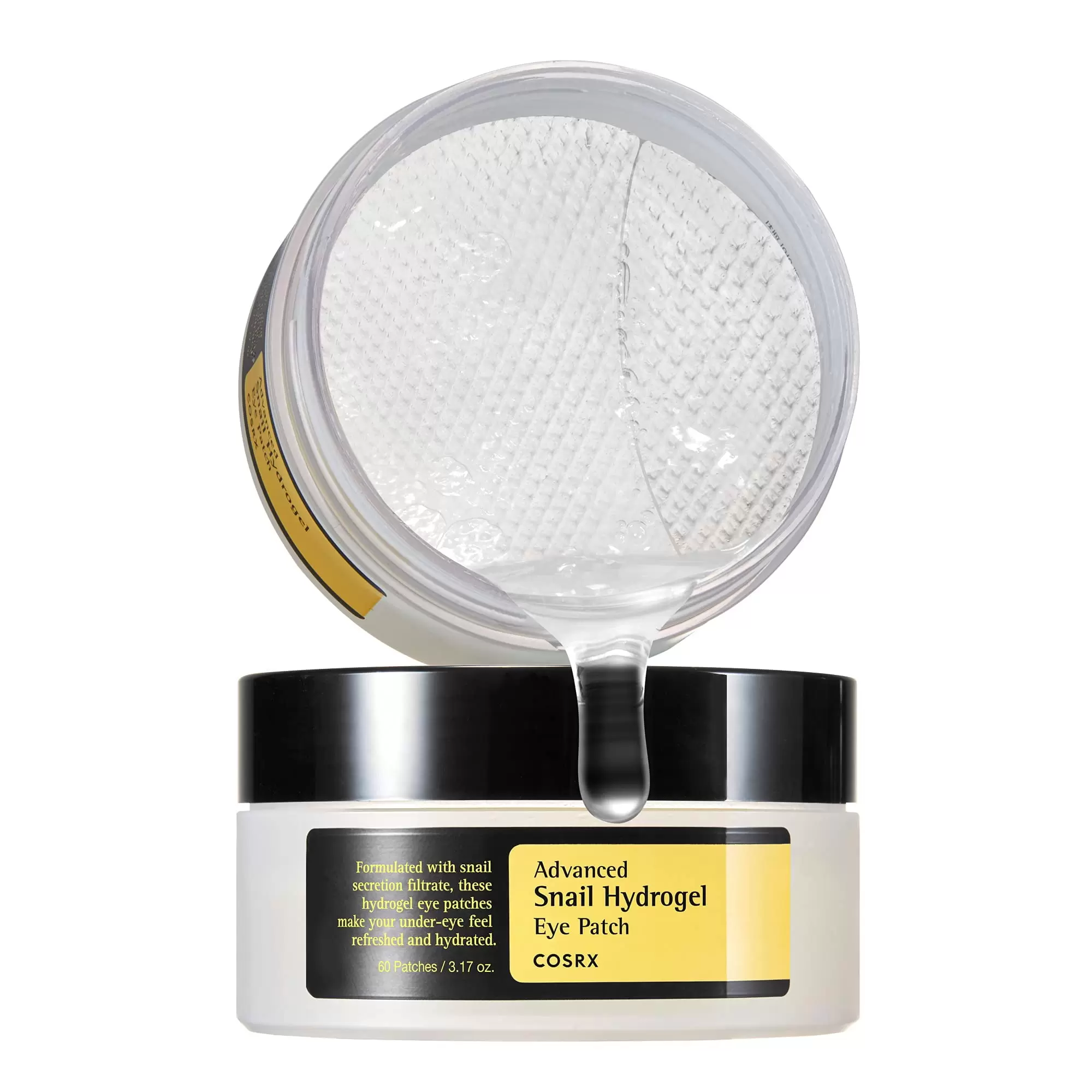 Cosrx Advanced Snail Hydrogel Eye Patch 60 Patches (3.17 Oz) | Gel Serum Mask | Undereye Treament. Fine Lined. Puffy Eyes. Revitalize. Refresh. Hydrate | Paraben Free. Phthalates Free. Korean Ski.