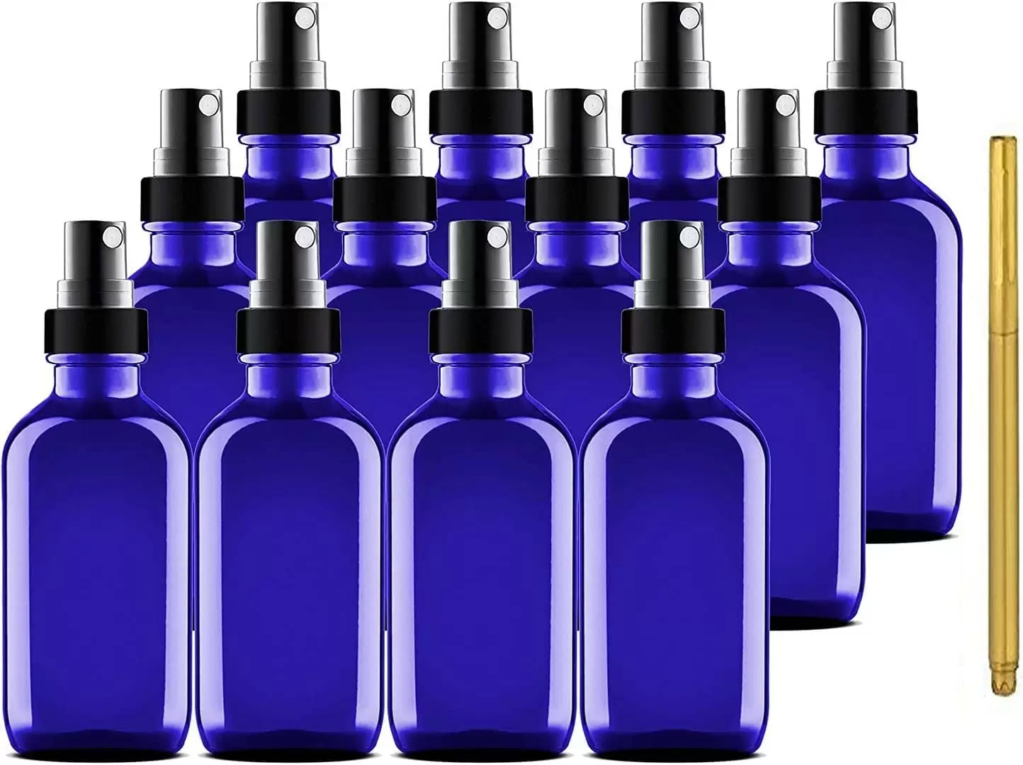 Culinaire 4oz Glass Spray Bottles for Essential Oils. Small Fine Mist Glass Bottle. Blue. Pack of 12