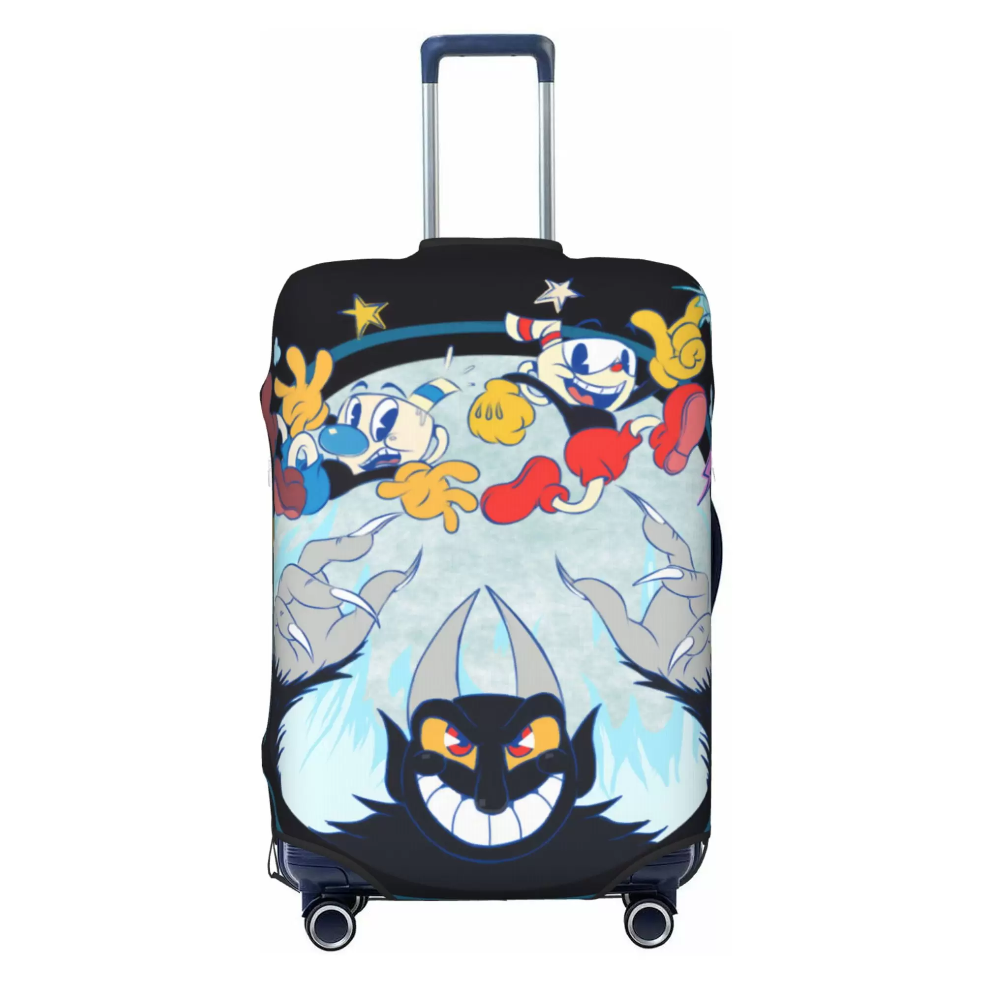 Cuphead Luggage Cover Elastic Washable Stretch Suitcase Protector Anti-Scratch Travel Suitcase Cover for Kid and Adult. S (18-21 inch suitcase)