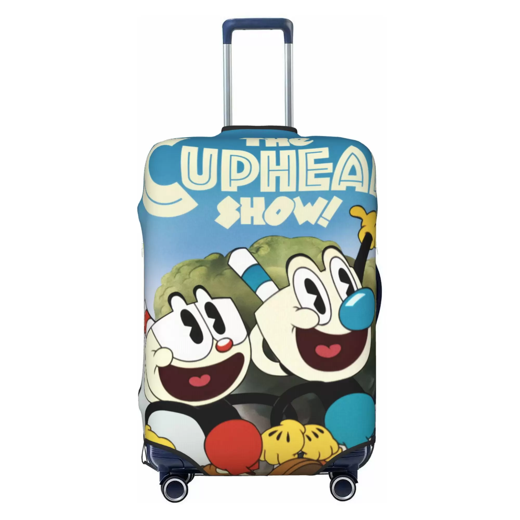 Cuphead Luggage Cover Elastic Washable Stretch Suitcase Protector Anti-Scratch Travel Suitcase Cover for Kid and Adult. S (18-21 inch suitcase)