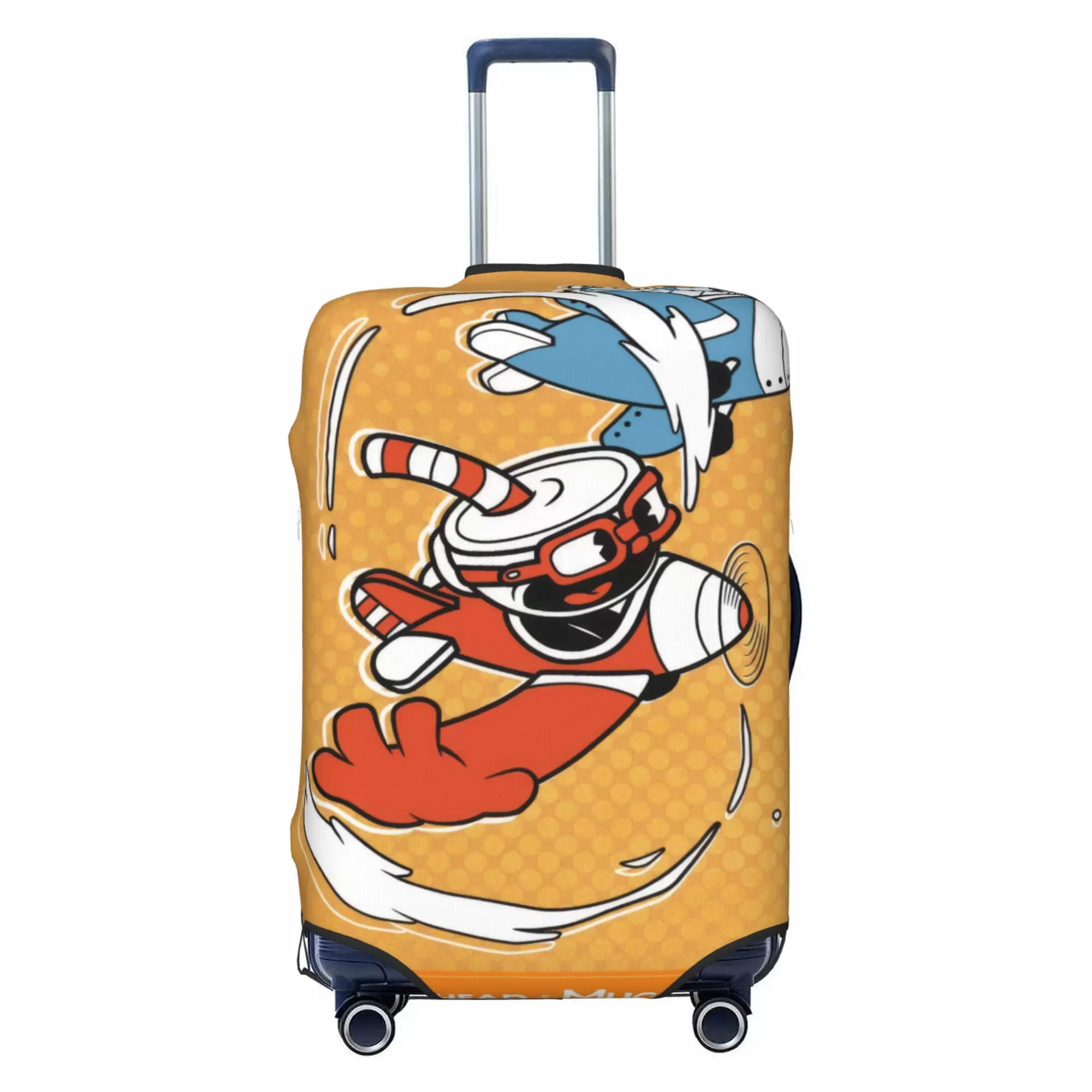 Cuphead Luggage Cover Elastic Washable Stretch Suitcase Protector Anti-Scratch Travel Suitcase Cover for Kid and Adult. S (18-21 inch suitcase)