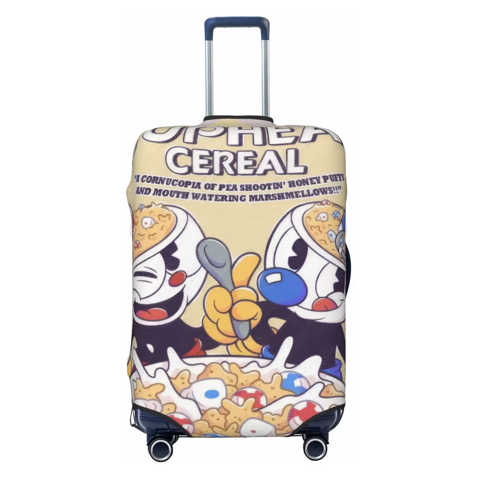 Cuphead Luggage Cover Elastic Washable Stretch Suitcase Protector Anti-Scratch Travel Suitcase Cover for Kid and Adult. S (18-21 inch suitcase)