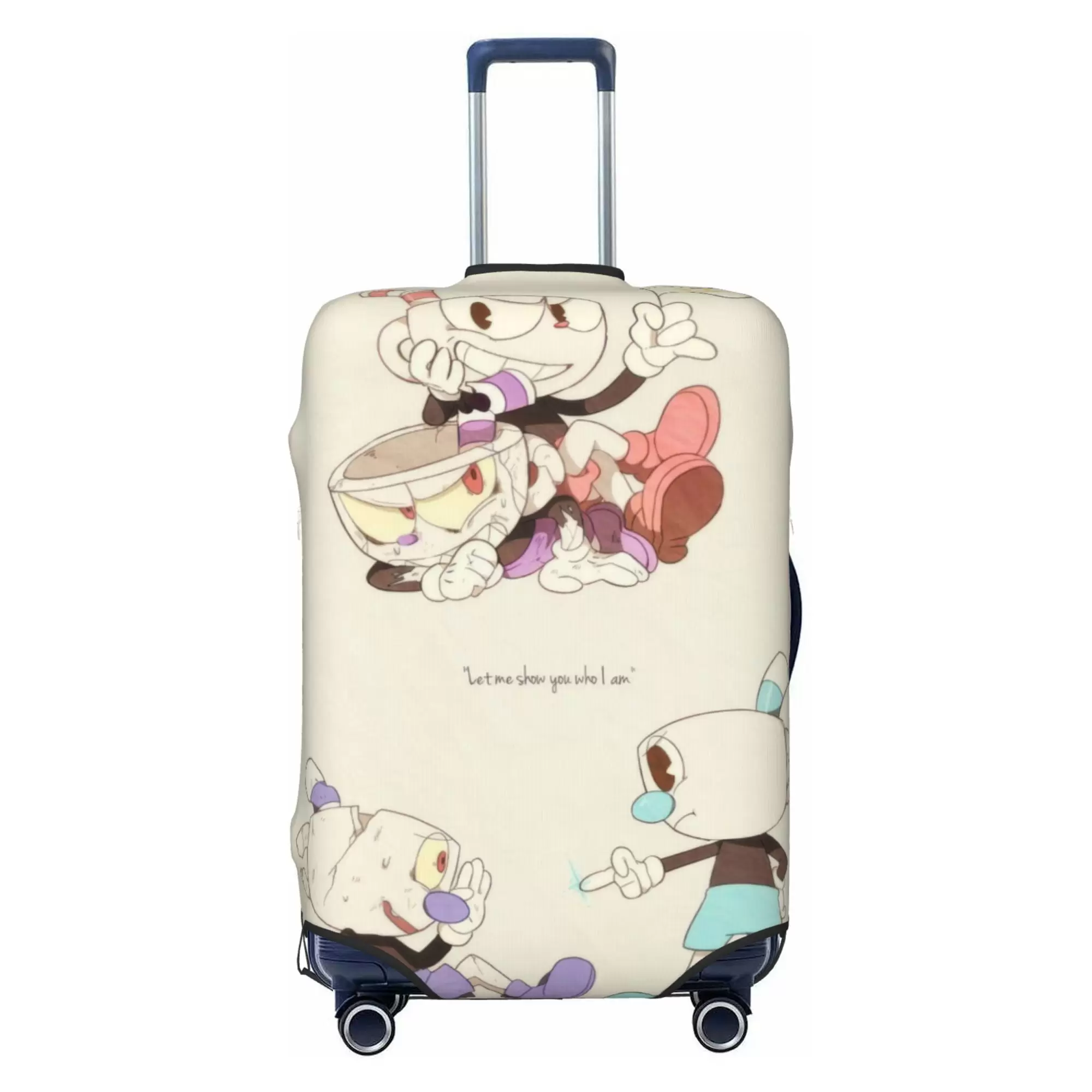 Cuphead Luggage Cover Elastic Washable Stretch Suitcase Protector Anti-Scratch Travel Suitcase Cover for Kid and Adult. S (18-21 inch suitcase)