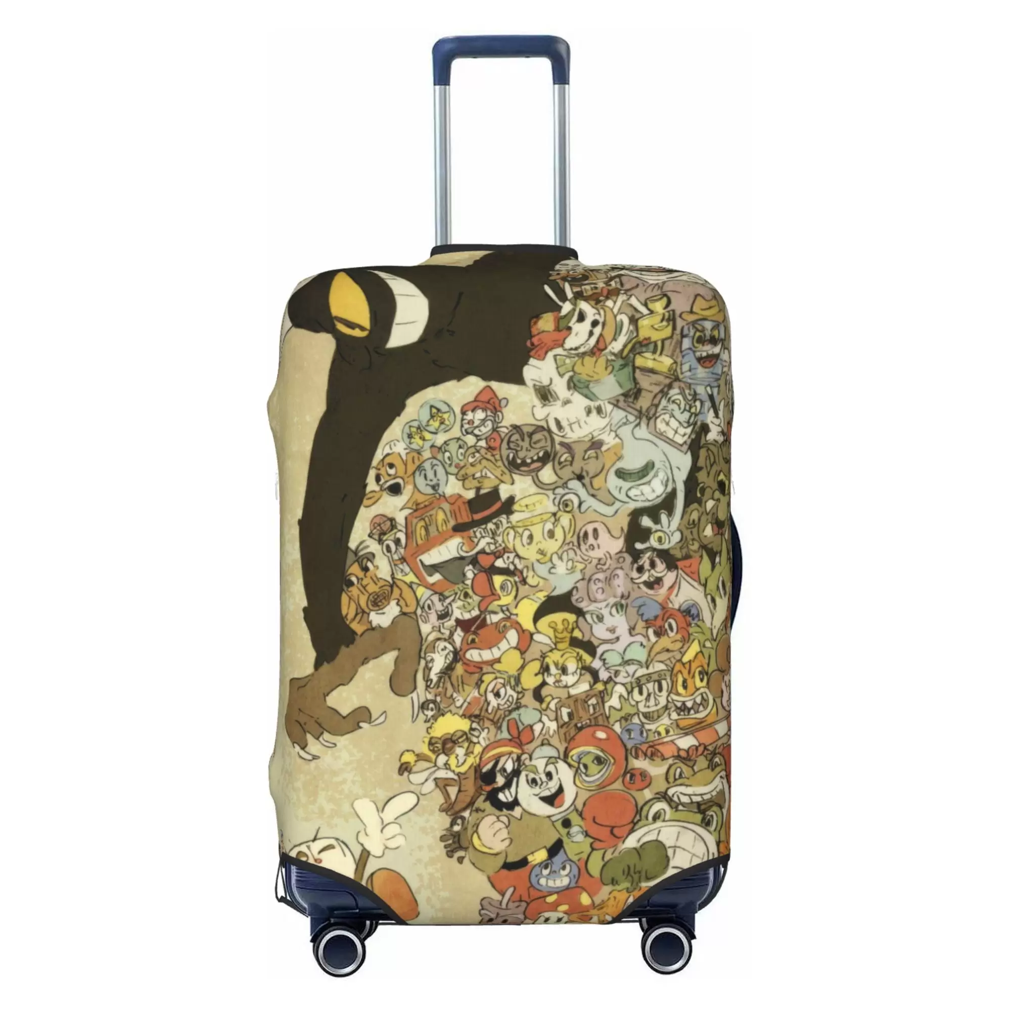 Cuphead Luggage Cover Elastic Washable Stretch Suitcase Protector Anti-Scratch Travel Suitcase Cover for Kid and Adult. S (18-21 inch suitcase)