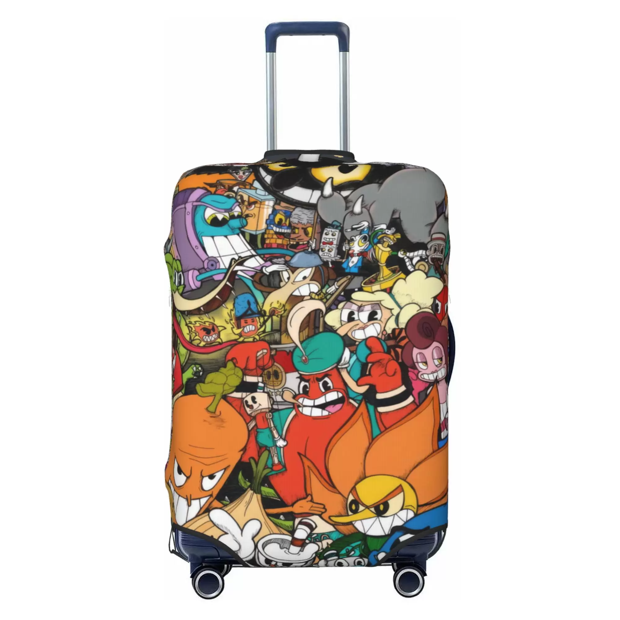 Cuphead Luggage Cover Elastic Washable Stretch Suitcase Protector Anti-Scratch Travel Suitcase Cover for Kid and Adult. S (18-21 inch suitcase)