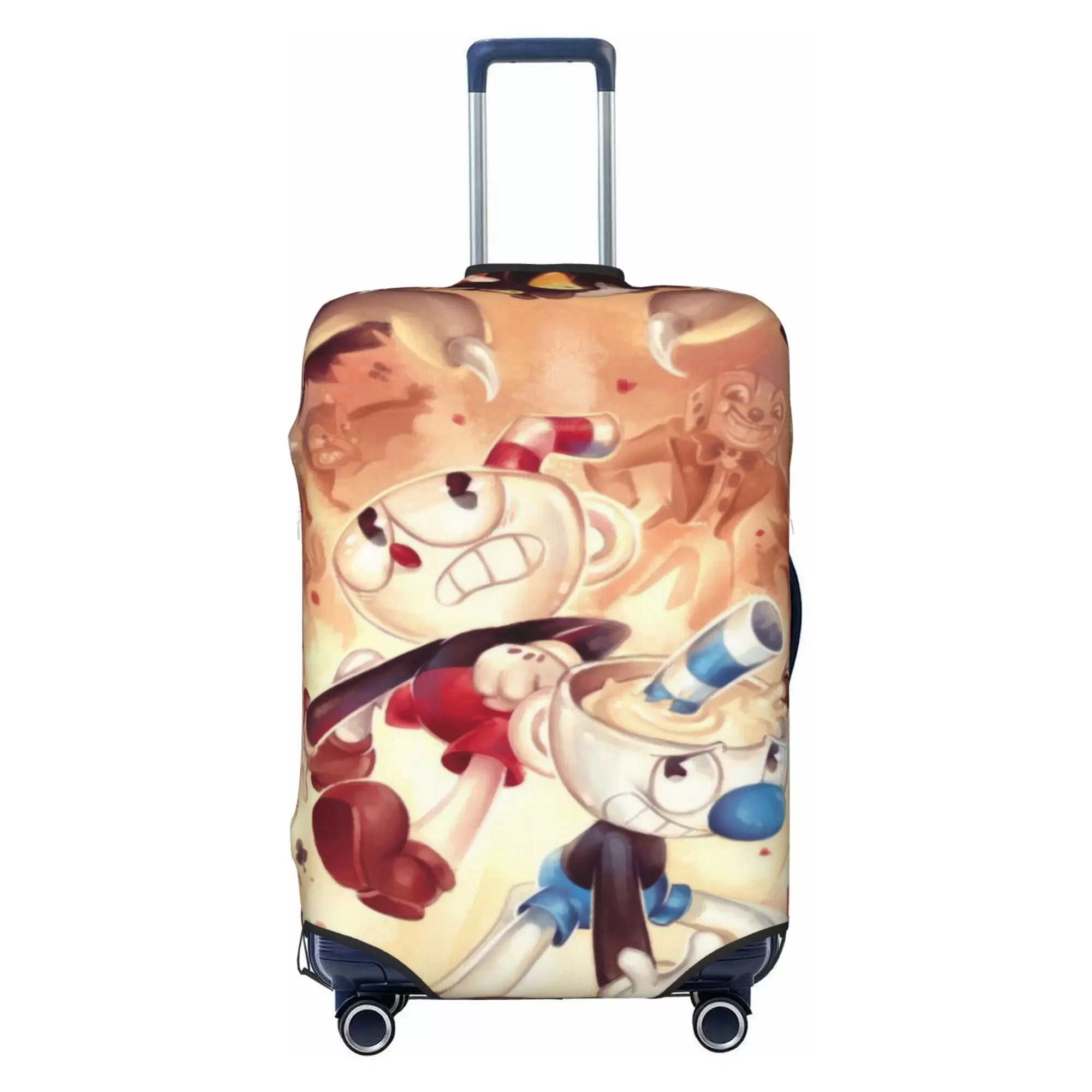 Cuphead Luggage Cover Elastic Washable Stretch Suitcase Protector Anti-Scratch Travel Suitcase Cover for Kid and Adult. S (18-21 inch suitcase)