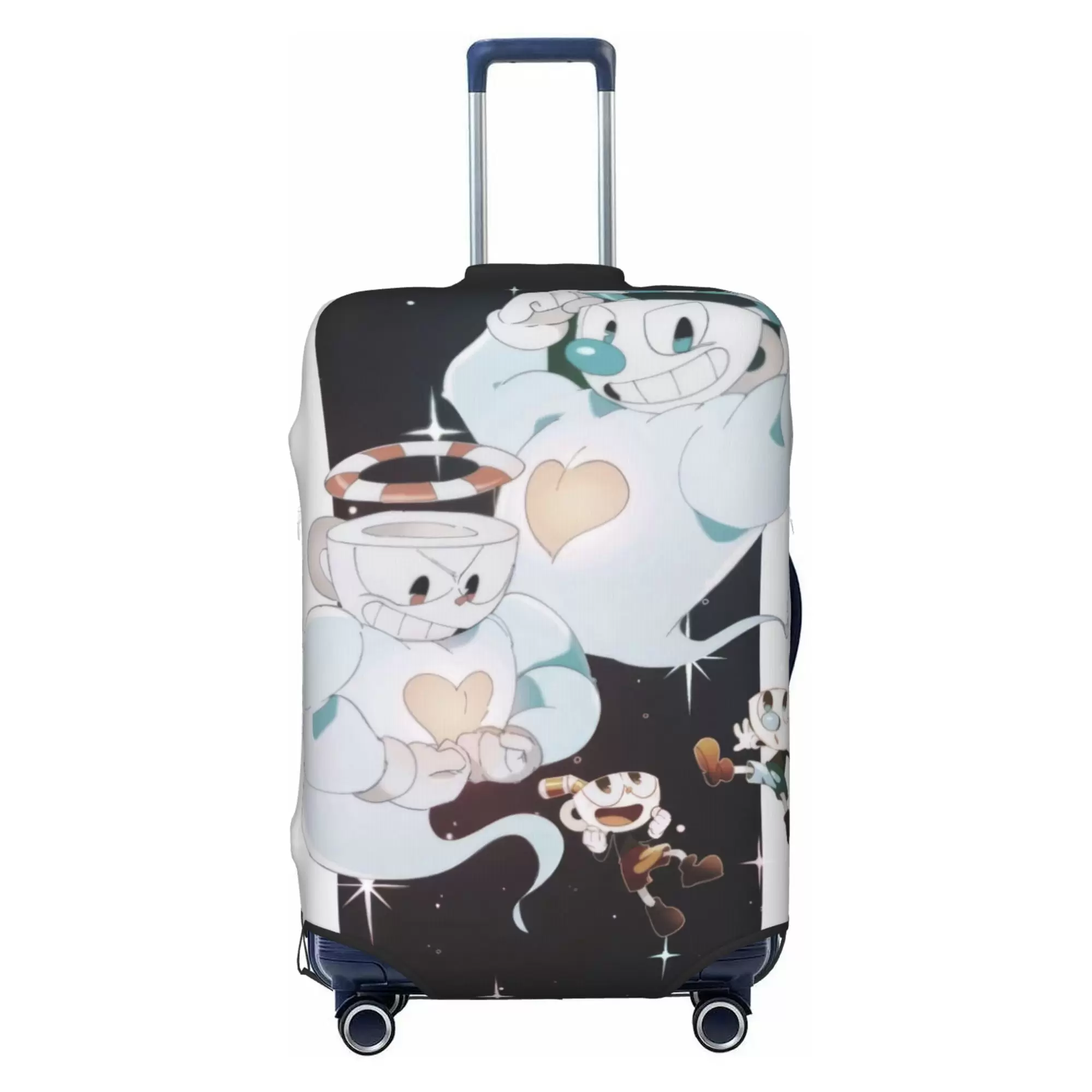 Cuphead Luggage Cover Elastic Washable Stretch Suitcase Protector Anti-Scratch Travel Suitcase Cover for Kid and Adult. S (18-21 inch suitcase)