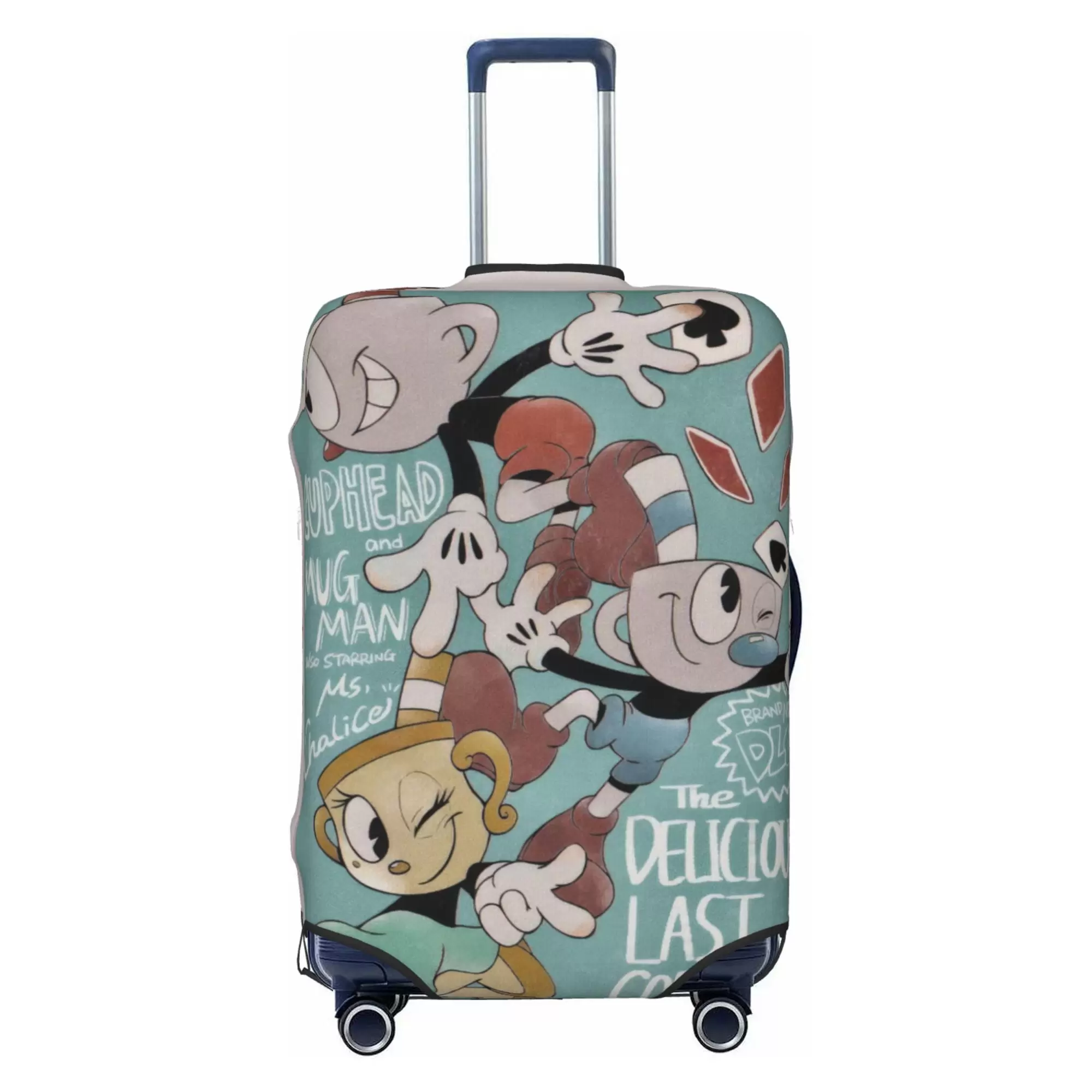 Cuphead Luggage Cover Elastic Washable Stretch Suitcase Protector Anti-Scratch Travel Suitcase Cover for Kid and Adult. S (18-21 inch suitcase)