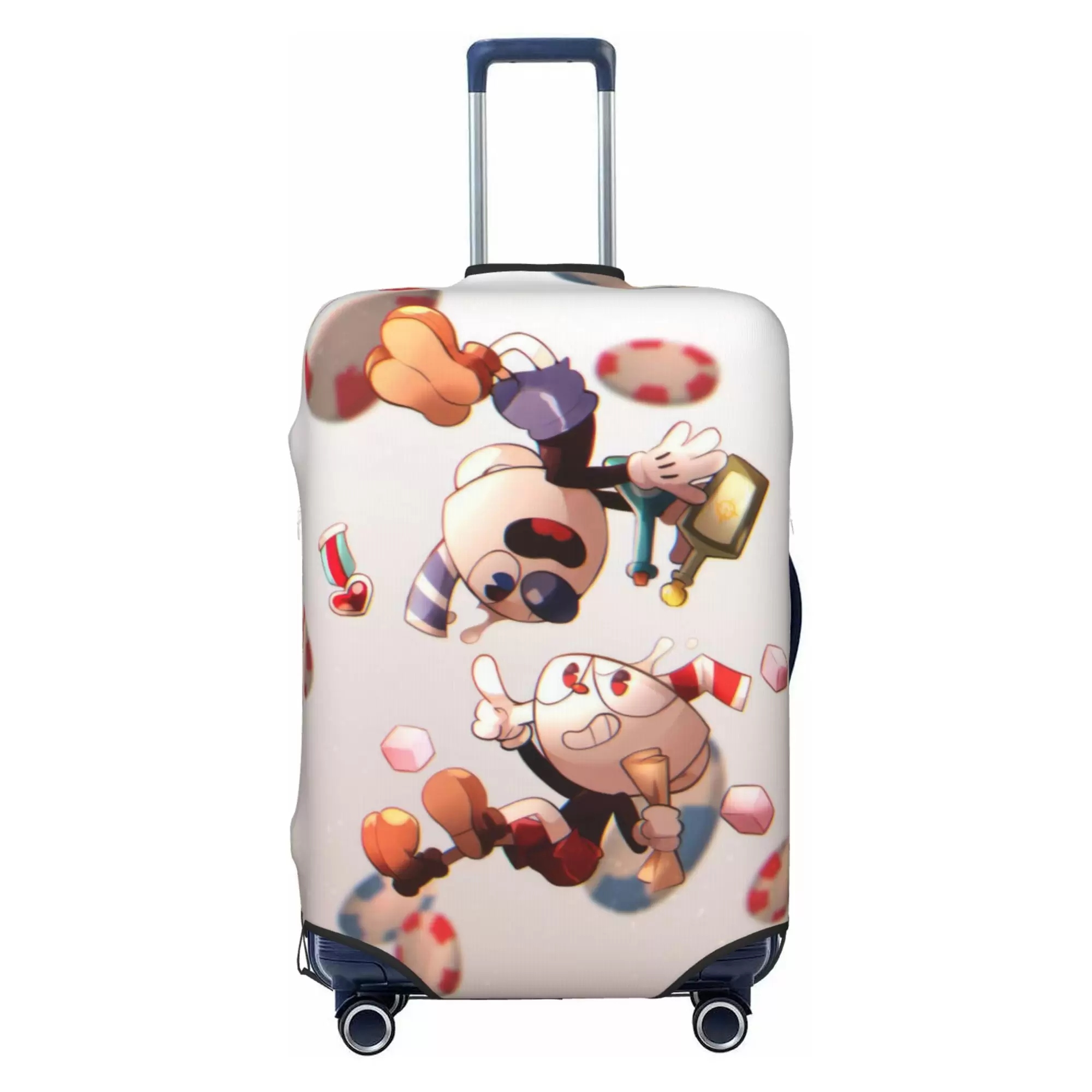 Cuphead Luggage Cover Elastic Washable Stretch Suitcase Protector Anti-Scratch Travel Suitcase Cover for Kid and Adult. S (18-21 inch suitcase)