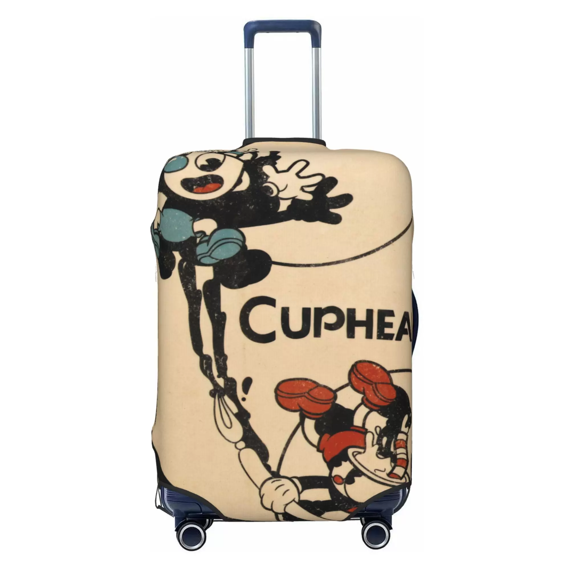 Cuphead Luggage Cover Elastic Washable Stretch Suitcase Protector Anti-Scratch Travel Suitcase Cover for Kid and Adult. S (18-21 inch suitcase)