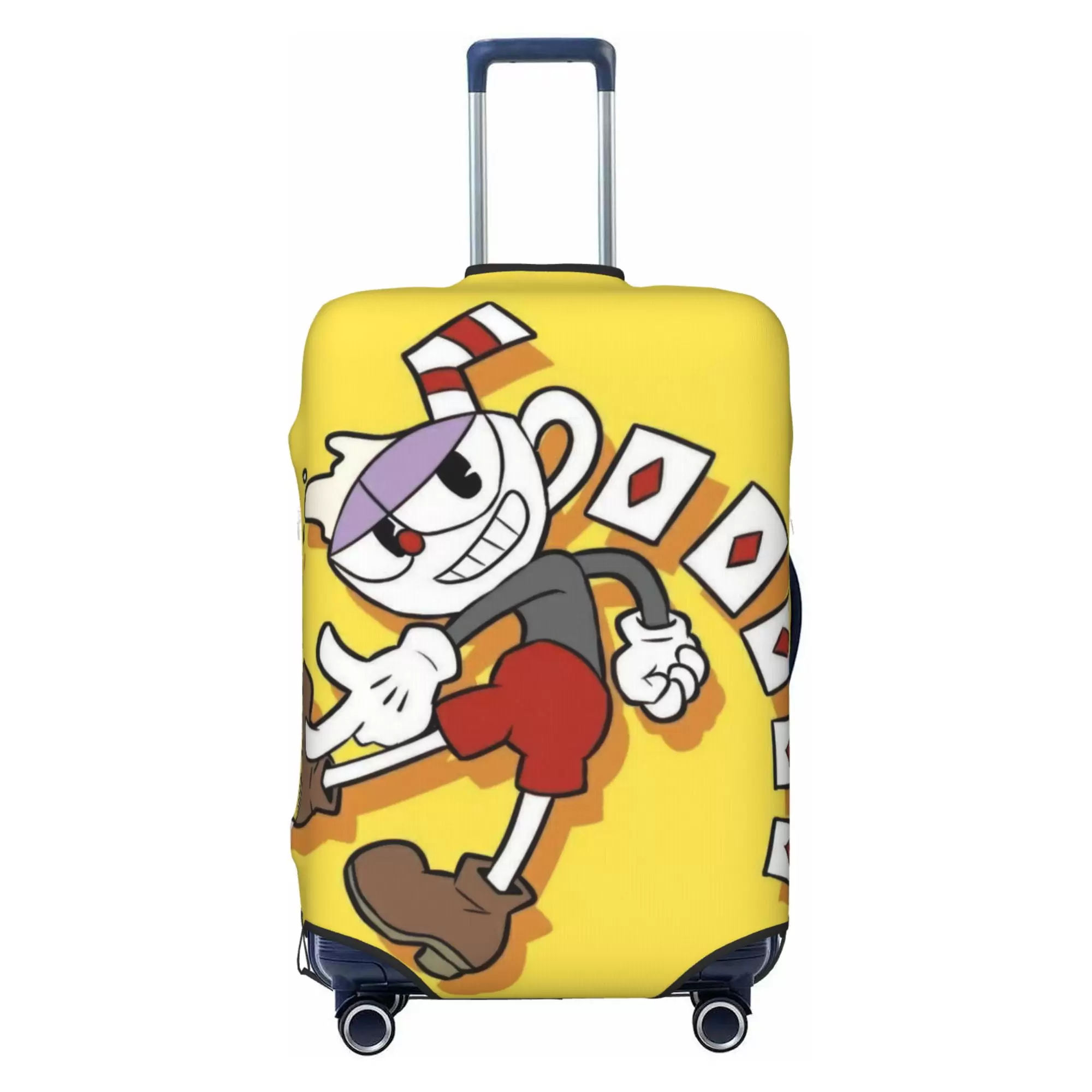 Cuphead Luggage Cover Elastic Washable Stretch Suitcase Protector Anti-Scratch Travel Suitcase Cover for Kid and Adult. S (18-21 inch suitcase)