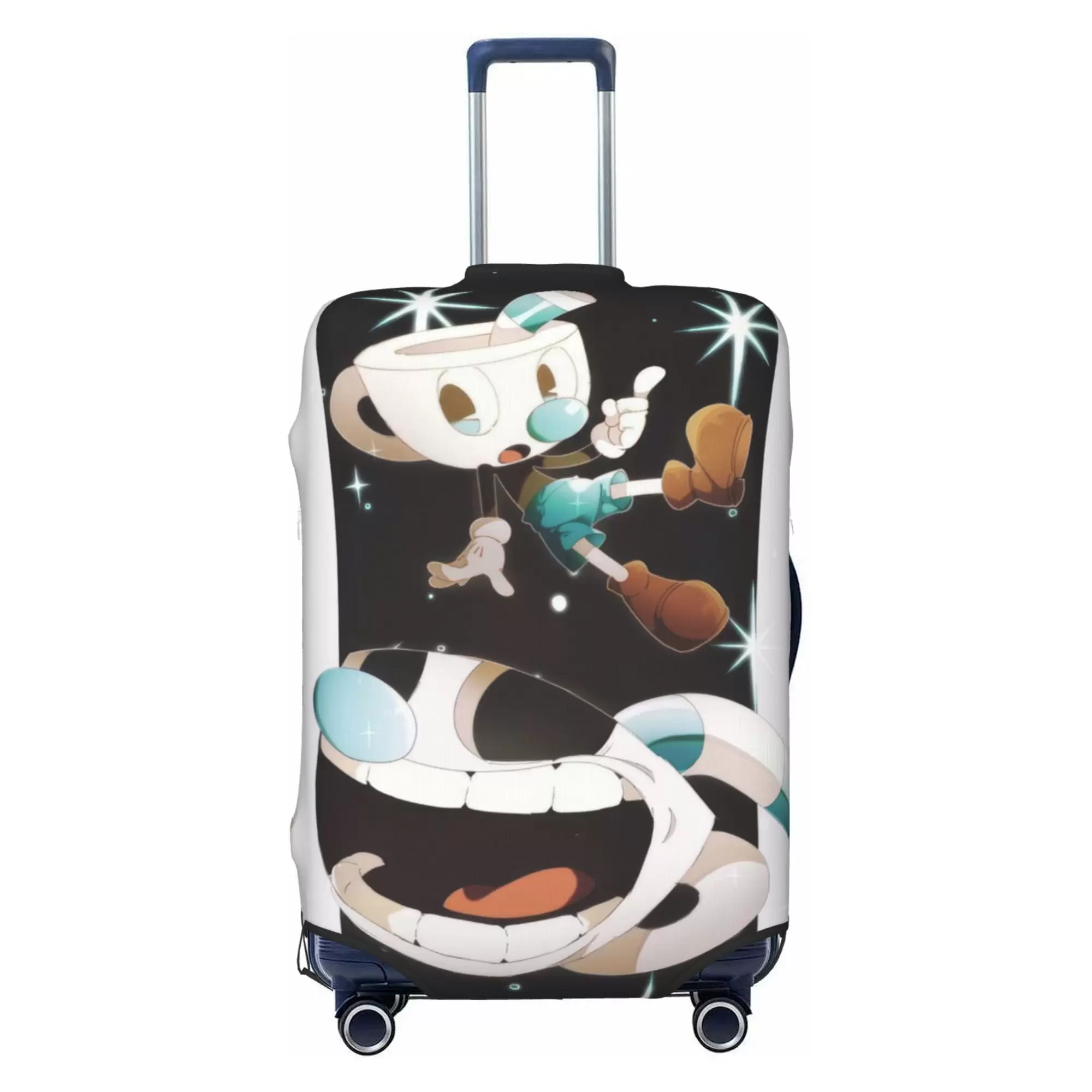 Cuphead Luggage Cover Elastic Washable Stretch Suitcase Protector Anti-Scratch Travel Suitcase Cover for Kid and Adult. S (18-21 inch suitcase)