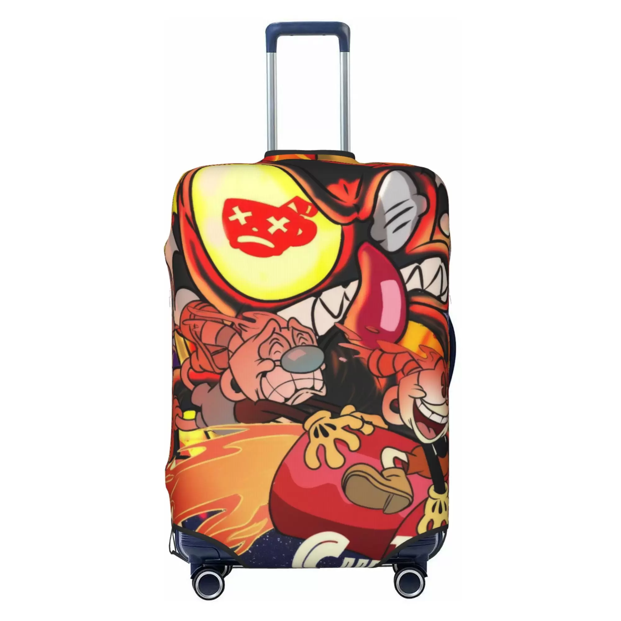 Cuphead Luggage Cover Elastic Washable Stretch Suitcase Protector Anti-Scratch Travel Suitcase Cover for Kid and Adult. S (18-21 inch suitcase)