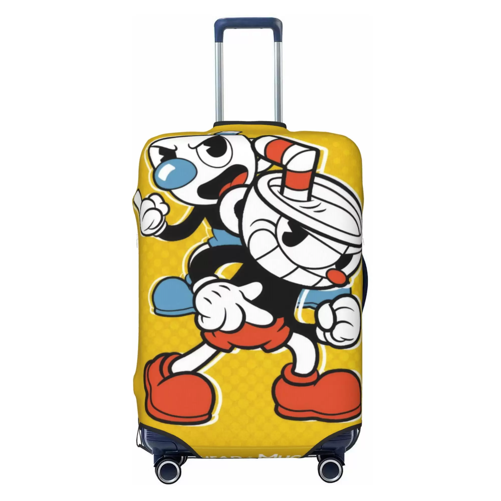 Cuphead Luggage Cover Elastic Washable Stretch Suitcase Protector Anti-Scratch Travel Suitcase Cover for Kid and Adult. S (18-21 inch suitcase)