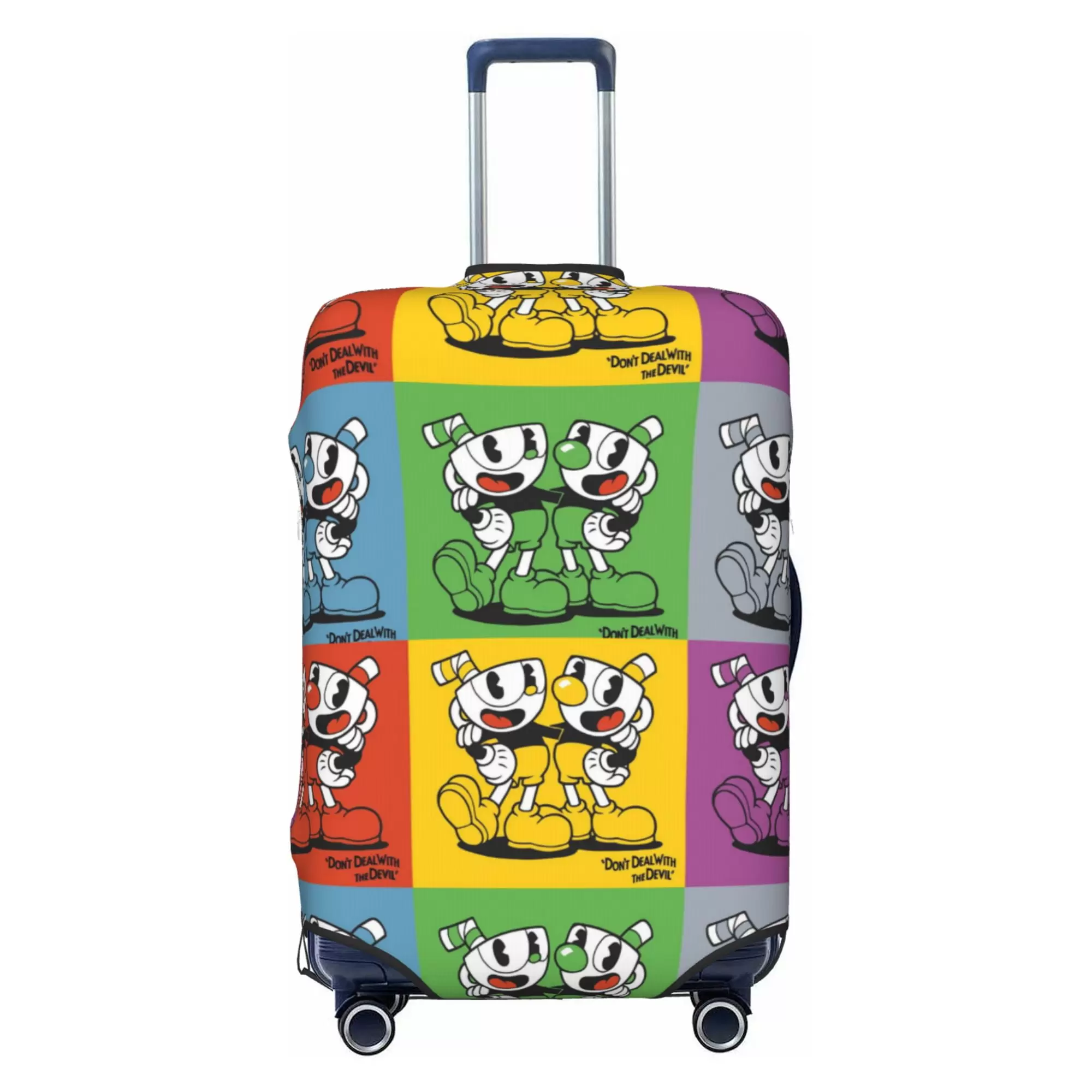 Cuphead Luggage Cover Elastic Washable Stretch Suitcase Protector Anti-Scratch Travel Suitcase Cover for Kid and Adult. S (18-21 inch suitcase)