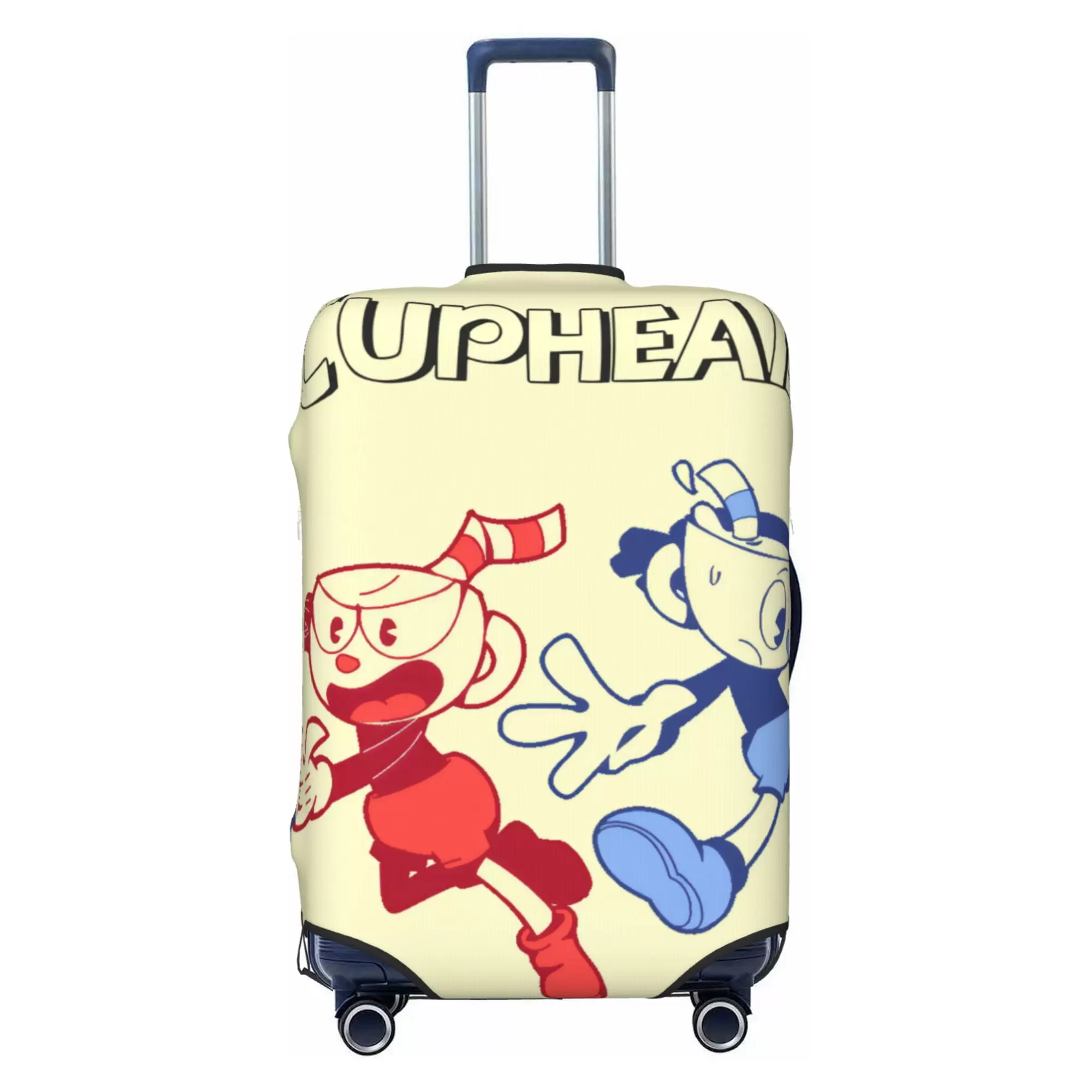 Cuphead Luggage Cover Elastic Washable Stretch Suitcase Protector Anti-Scratch Travel Suitcase Cover for Kid and Adult. S (18-21 inch suitcase)