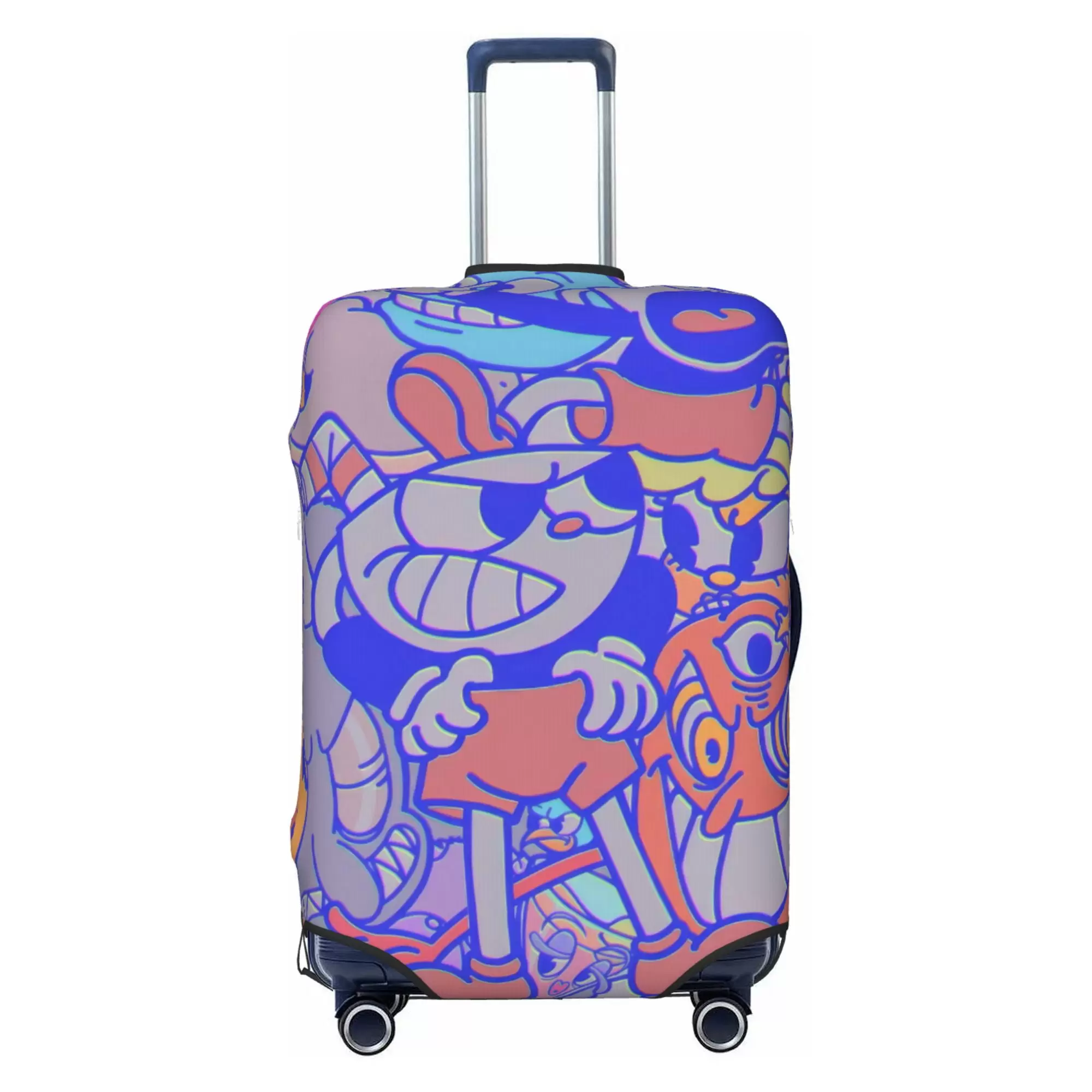 Cuphead Luggage Cover Elastic Washable Stretch Suitcase Protector Anti-Scratch Travel Suitcase Cover for Kid and Adult. S (18-21 inch suitcase)