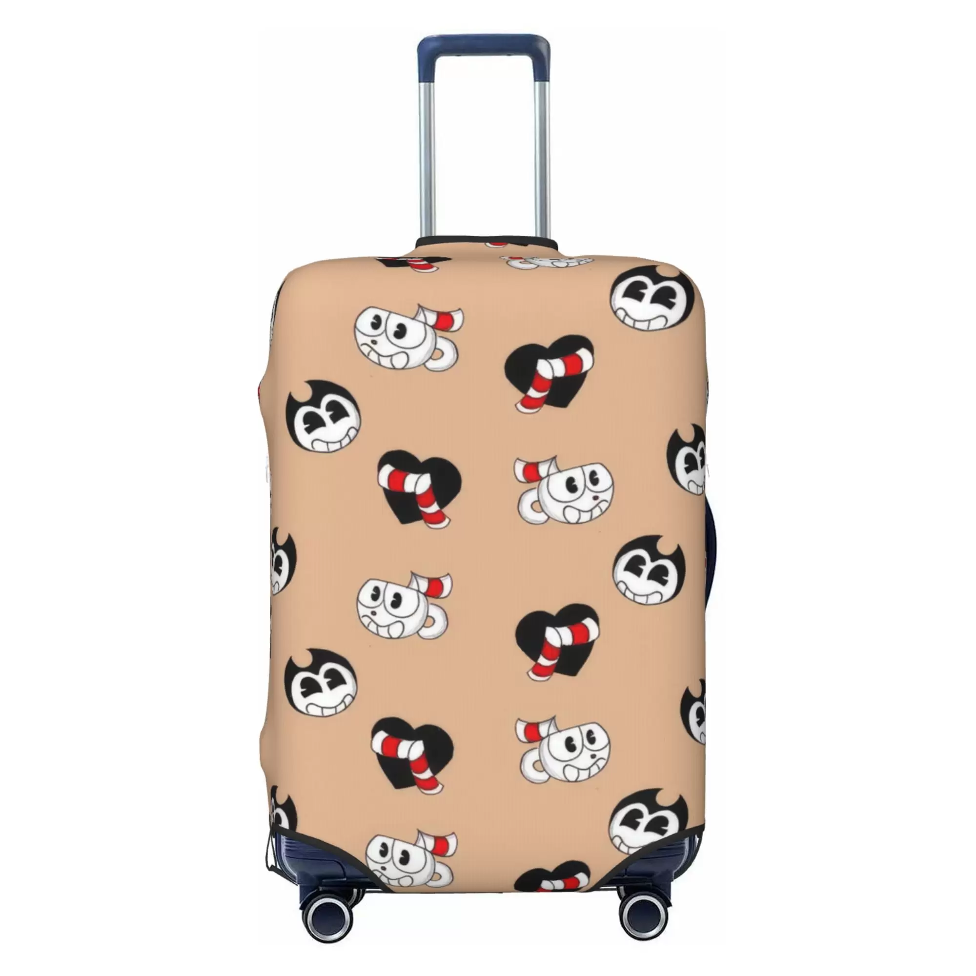 Cuphead Luggage Cover Elastic Washable Stretch Suitcase Protector Anti-Scratch Travel Suitcase Cover for Kid and Adult. S (18-21 inch suitcase)