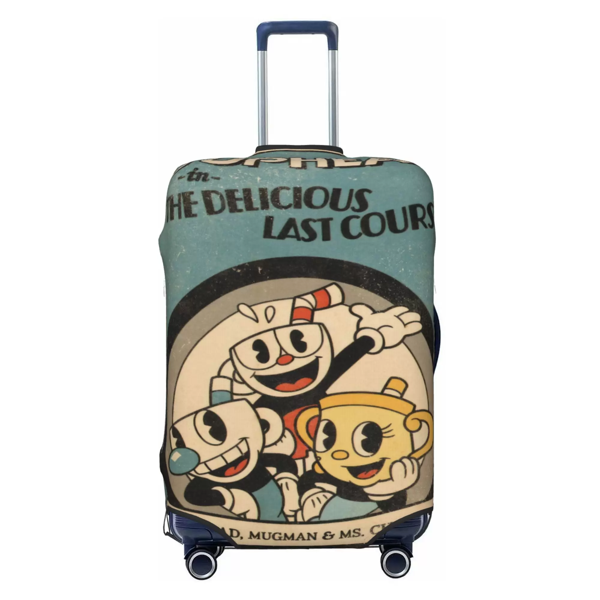 Cuphead Luggage Cover Elastic Washable Stretch Suitcase Protector Anti-Scratch Travel Suitcase Cover for Kid and Adult. S (18-21 inch suitcase)