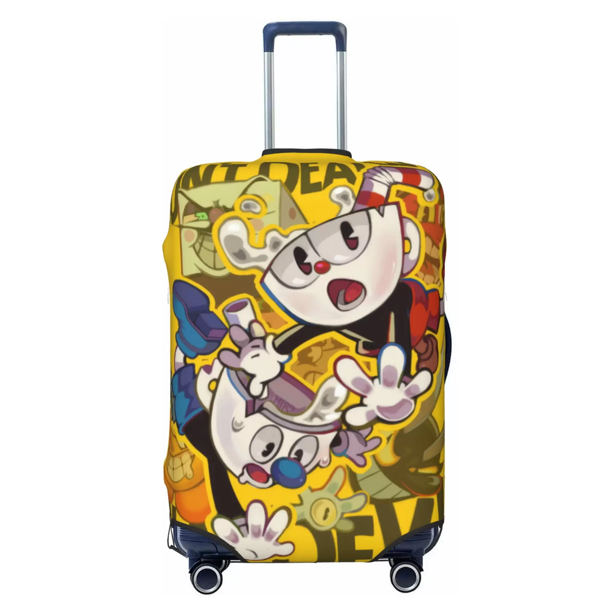 Cuphead Luggage Cover Elastic Washable Stretch Suitcase Protector Anti-Scratch Travel Suitcase Cover for Kid and Adult. S (18-21 inch suitcase)