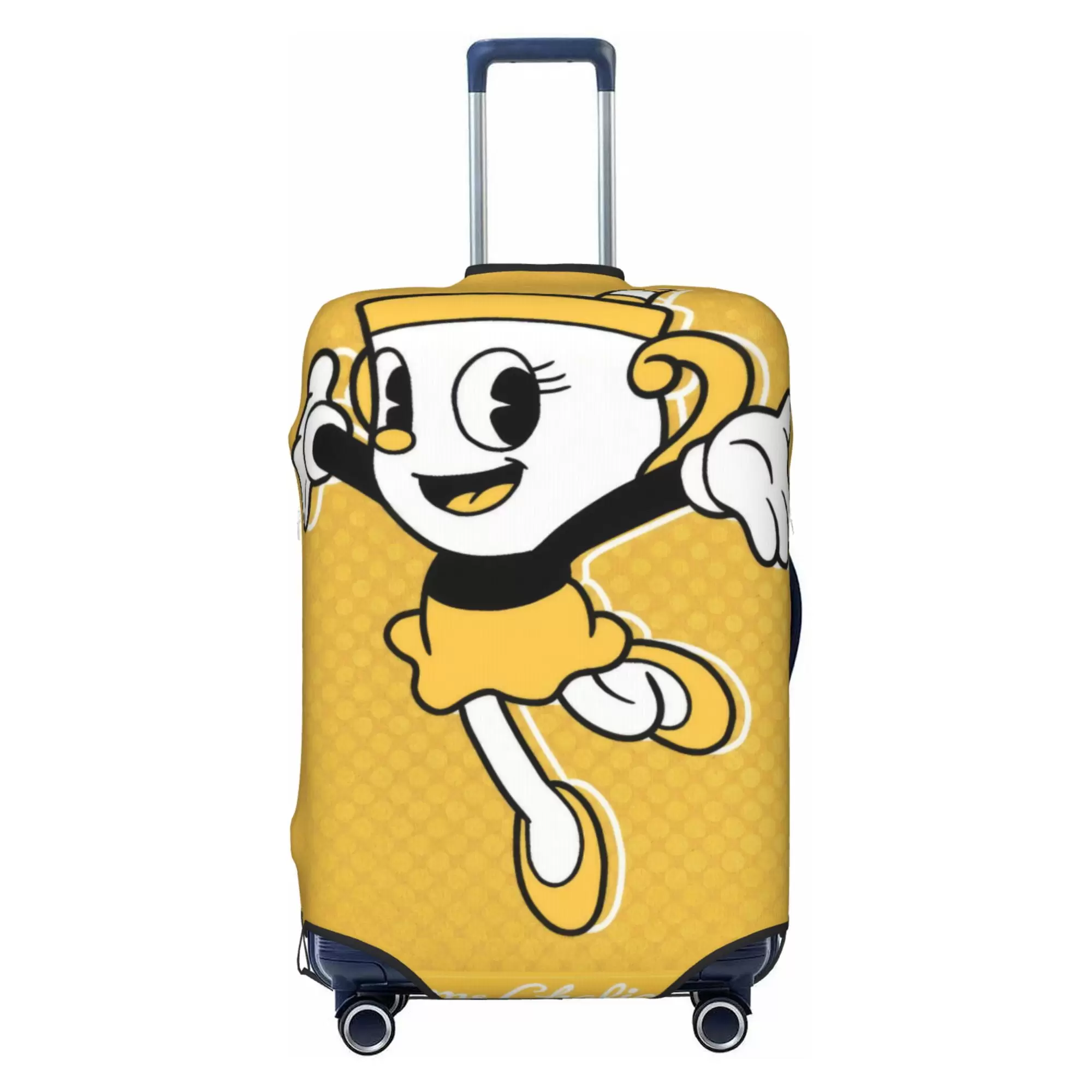 Cuphead Luggage Cover Elastic Washable Stretch Suitcase Protector Anti-Scratch Travel Suitcase Cover for Kid and Adult. S (18-21 inch suitcase)