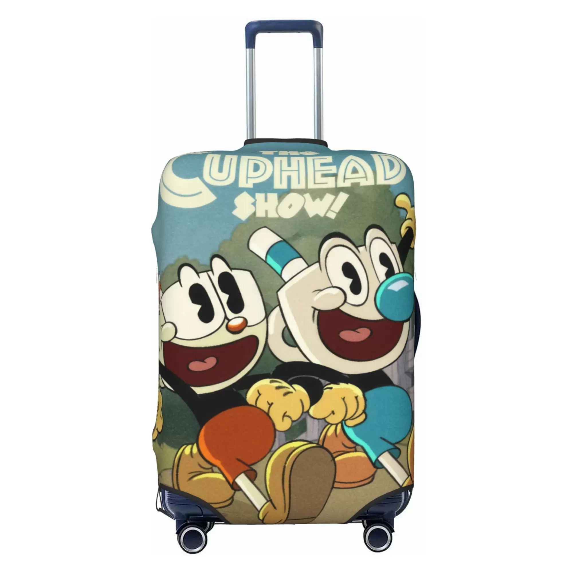 Cuphead Luggage Cover Elastic Washable Stretch Suitcase Protector Anti-Scratch Travel Suitcase Cover for Kid and Adult. S (18-21 inch suitcase)