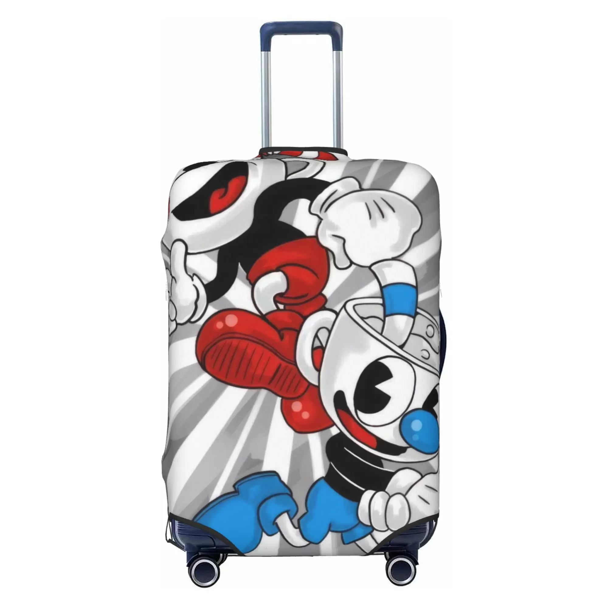 Cuphead Luggage Cover Elastic Washable Stretch Suitcase Protector Anti-Scratch Travel Suitcase Cover for Kid and Adult. S (18-21 inch suitcase)