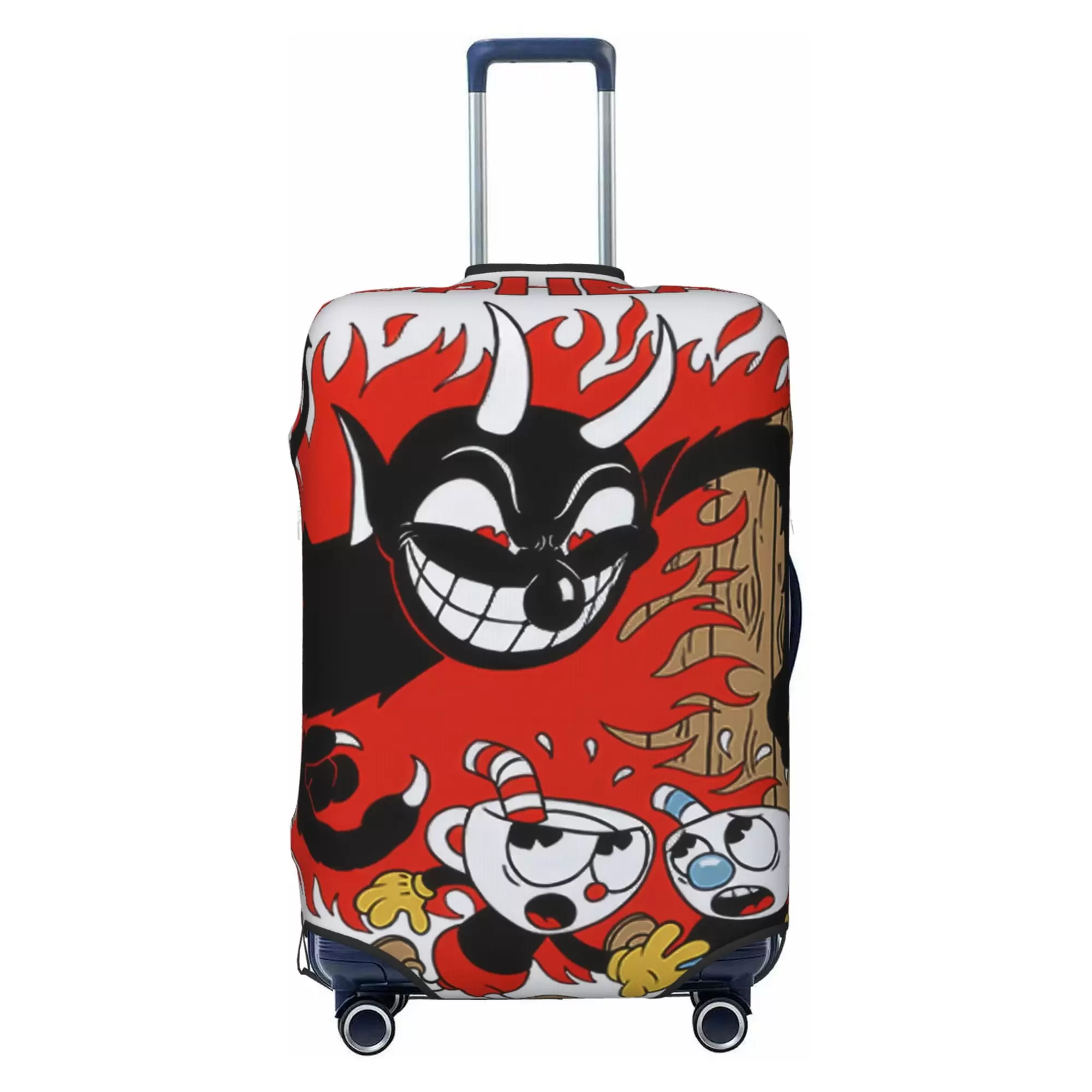 Cuphead Luggage Cover Elastic Washable Stretch Suitcase Protector Anti-Scratch Travel Suitcase Cover for Kid and Adult. S (18-21 inch suitcase)