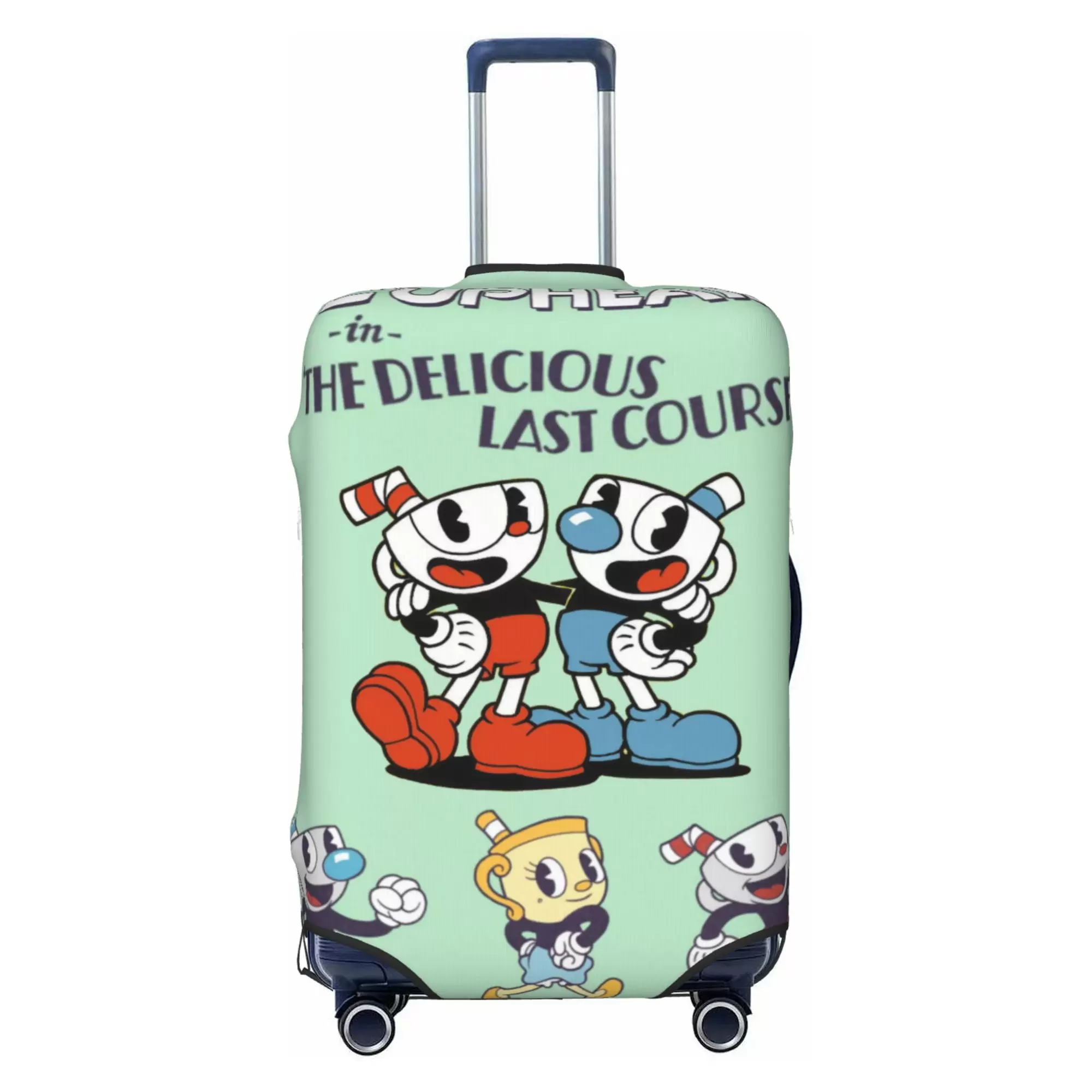 Cuphead Luggage Cover Elastic Washable Stretch Suitcase Protector Anti-Scratch Travel Suitcase Cover for Kid and Adult. S (18-21 inch suitcase)