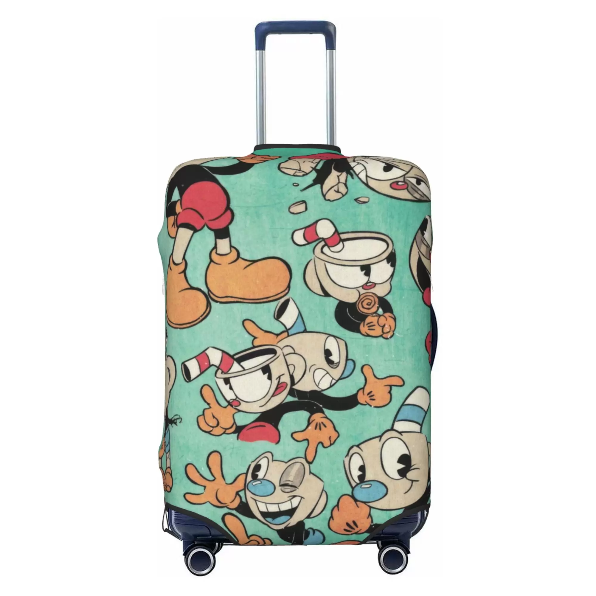 Cuphead Luggage Cover Elastic Washable Stretch Suitcase Protector Anti-Scratch Travel Suitcase Cover for Kid and Adult. S (18-21 inch suitcase)