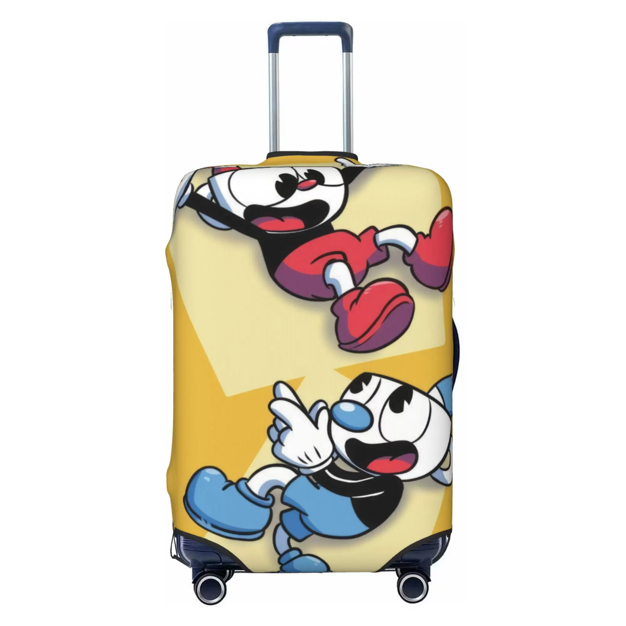 Cuphead Luggage Cover Elastic Washable Stretch Suitcase Protector Anti-Scratch Travel Suitcase Cover for Kid and Adult. S (18-21 inch suitcase)