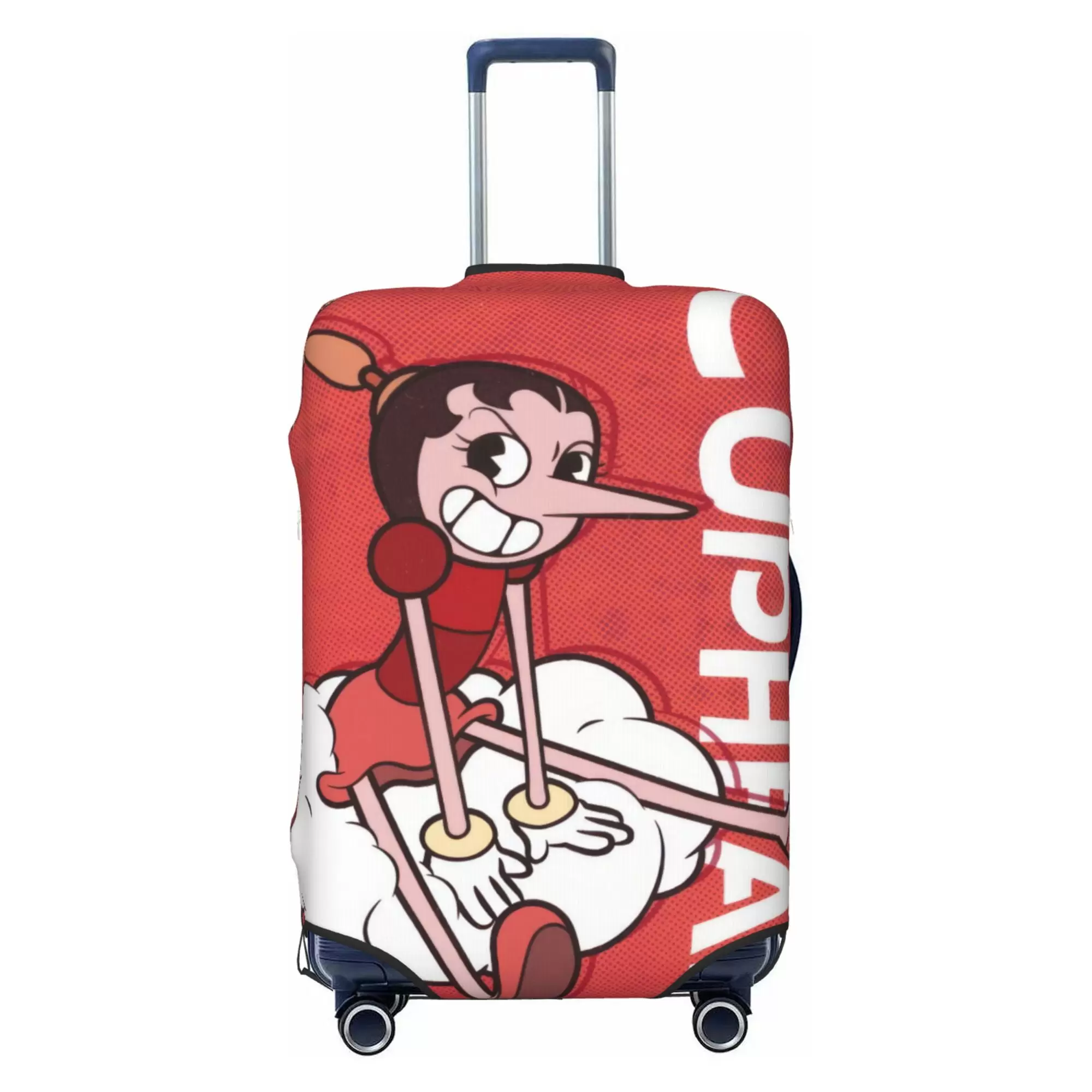 Cuphead Luggage Cover Elastic Washable Stretch Suitcase Protector Anti-Scratch Travel Suitcase Cover for Kid and Adult. S (18-21 inch suitcase)