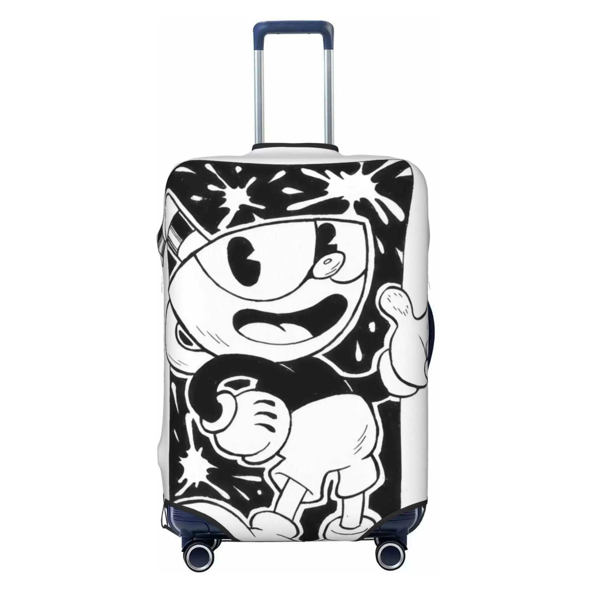 Cuphead Luggage Cover Elastic Washable Stretch Suitcase Protector Anti-Scratch Travel Suitcase Cover for Kid and Adult. S (18-21 inch suitcase)