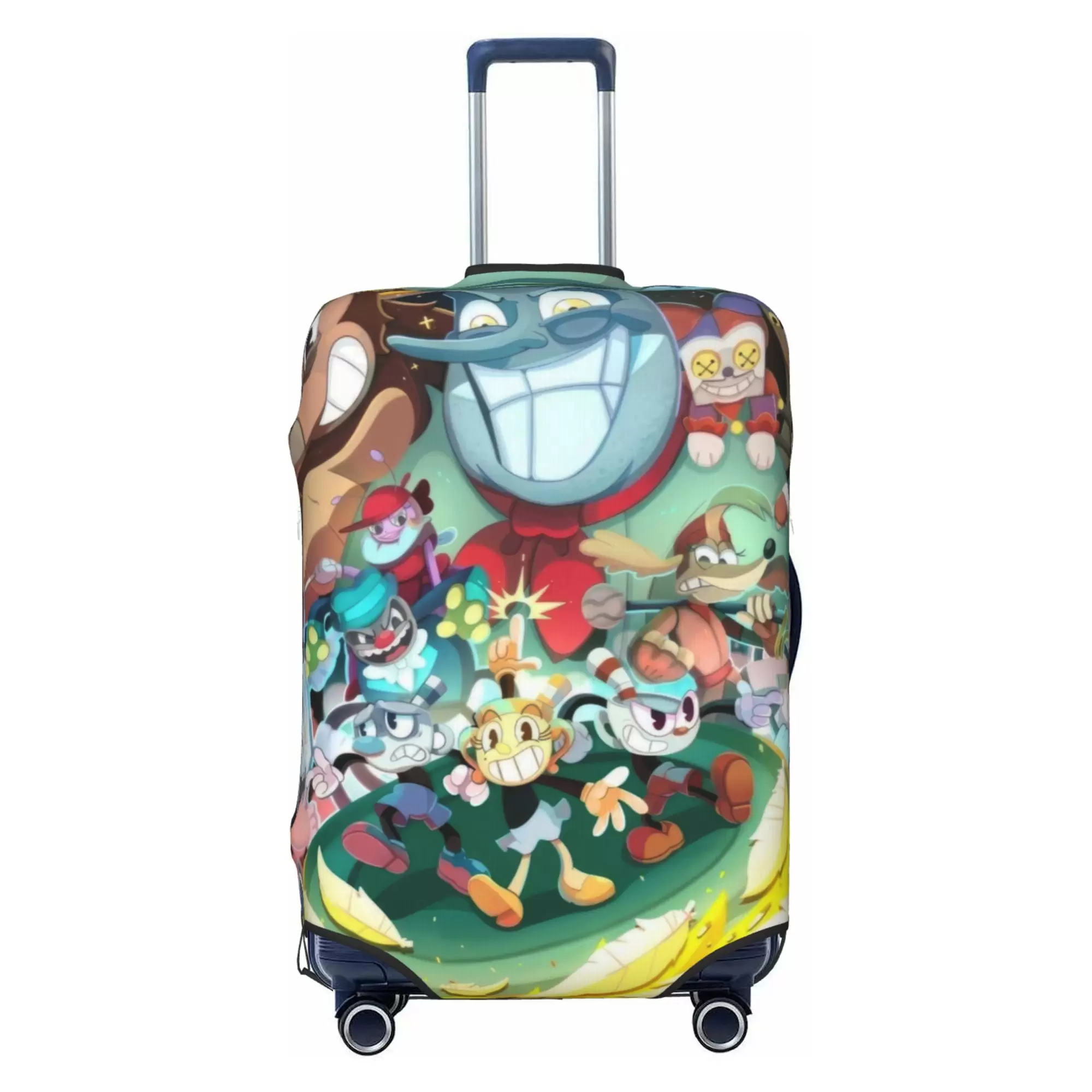 Cuphead Luggage Cover Elastic Washable Stretch Suitcase Protector Anti-Scratch Travel Suitcase Cover for Kid and Adult. S (18-21 inch suitcase)