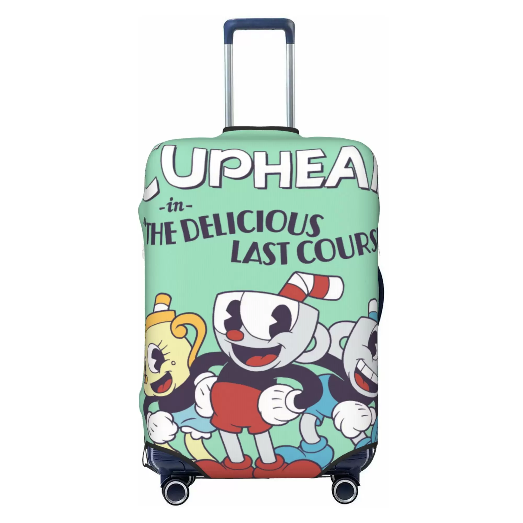 Cuphead Luggage Cover Elastic Washable Stretch Suitcase Protector Anti-Scratch Travel Suitcase Cover for Kid and Adult. S (18-21 inch suitcase)