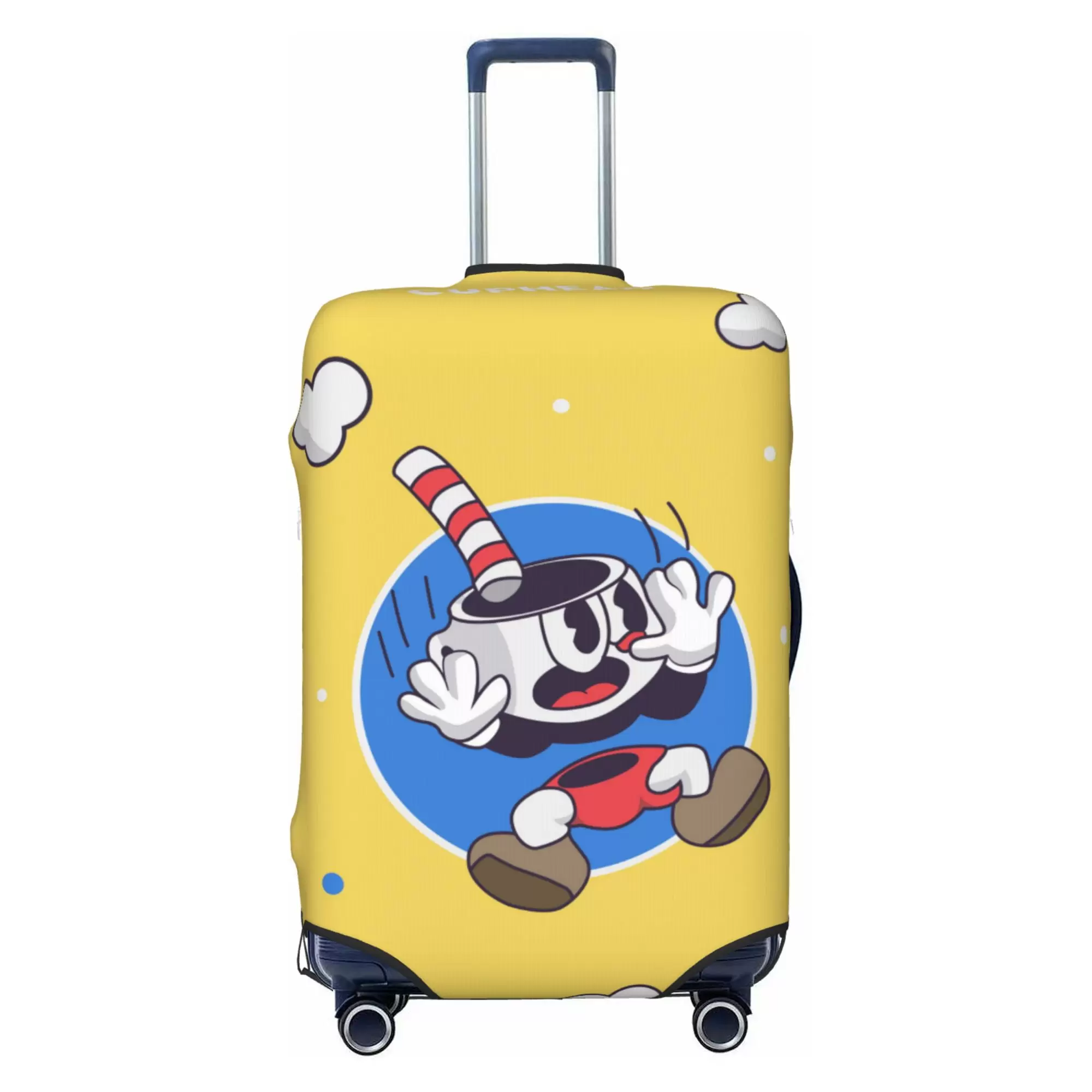 Cuphead Luggage Cover Elastic Washable Stretch Suitcase Protector Anti-Scratch Travel Suitcase Cover for Kid and Adult. S (18-21 inch suitcase)