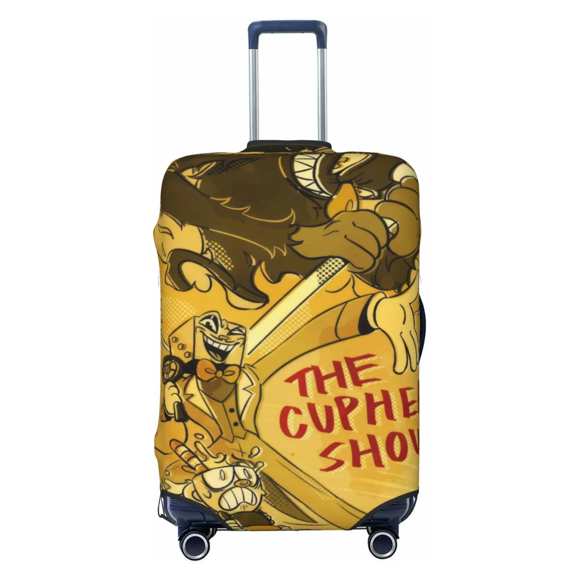 Cuphead Luggage Cover Elastic Washable Stretch Suitcase Protector Anti-Scratch Travel Suitcase Cover for Kid and Adult. S (18-21 inch suitcase)