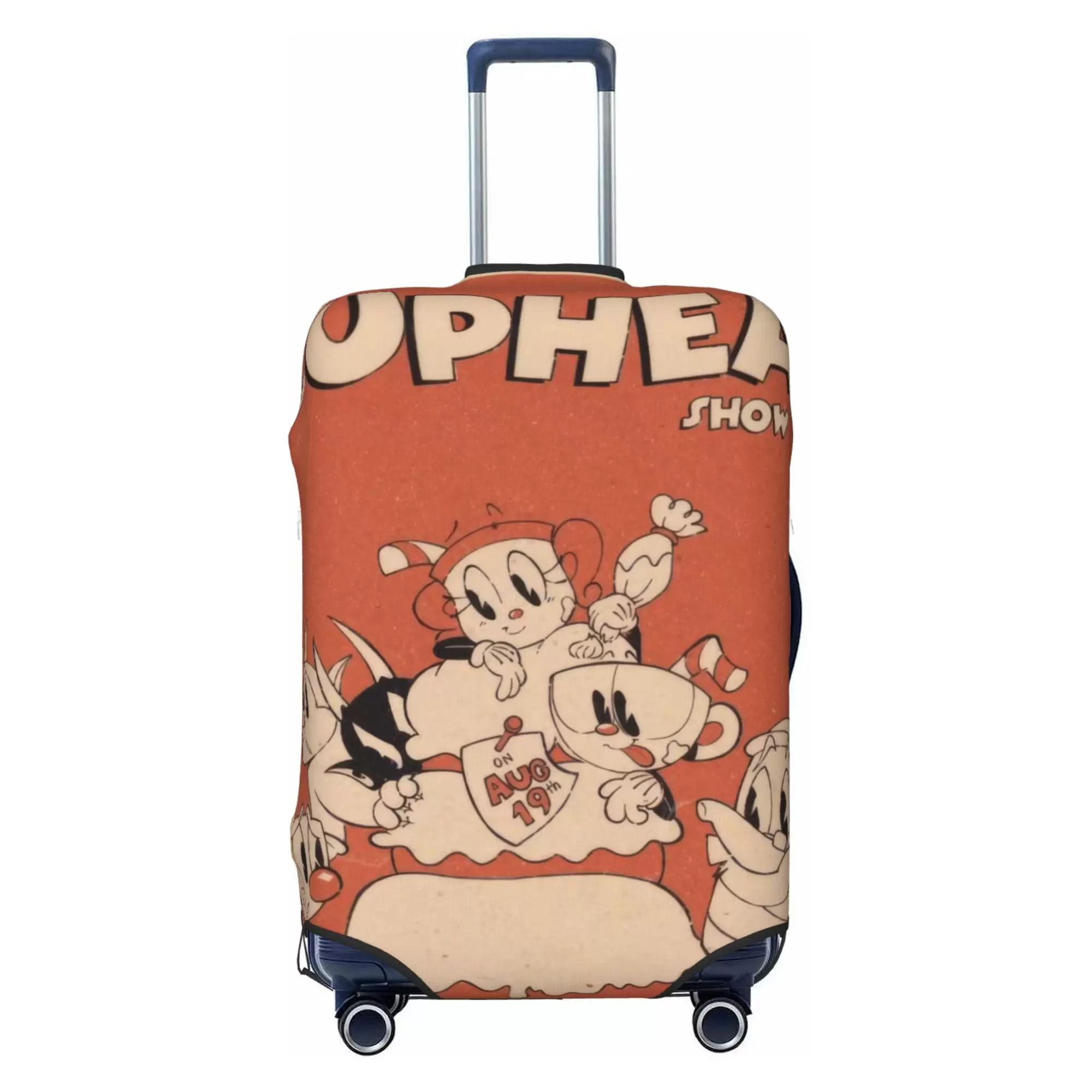 Cuphead Luggage Cover Elastic Washable Stretch Suitcase Protector Anti-Scratch Travel Suitcase Cover for Kid and Adult. S (18-21 inch suitcase)